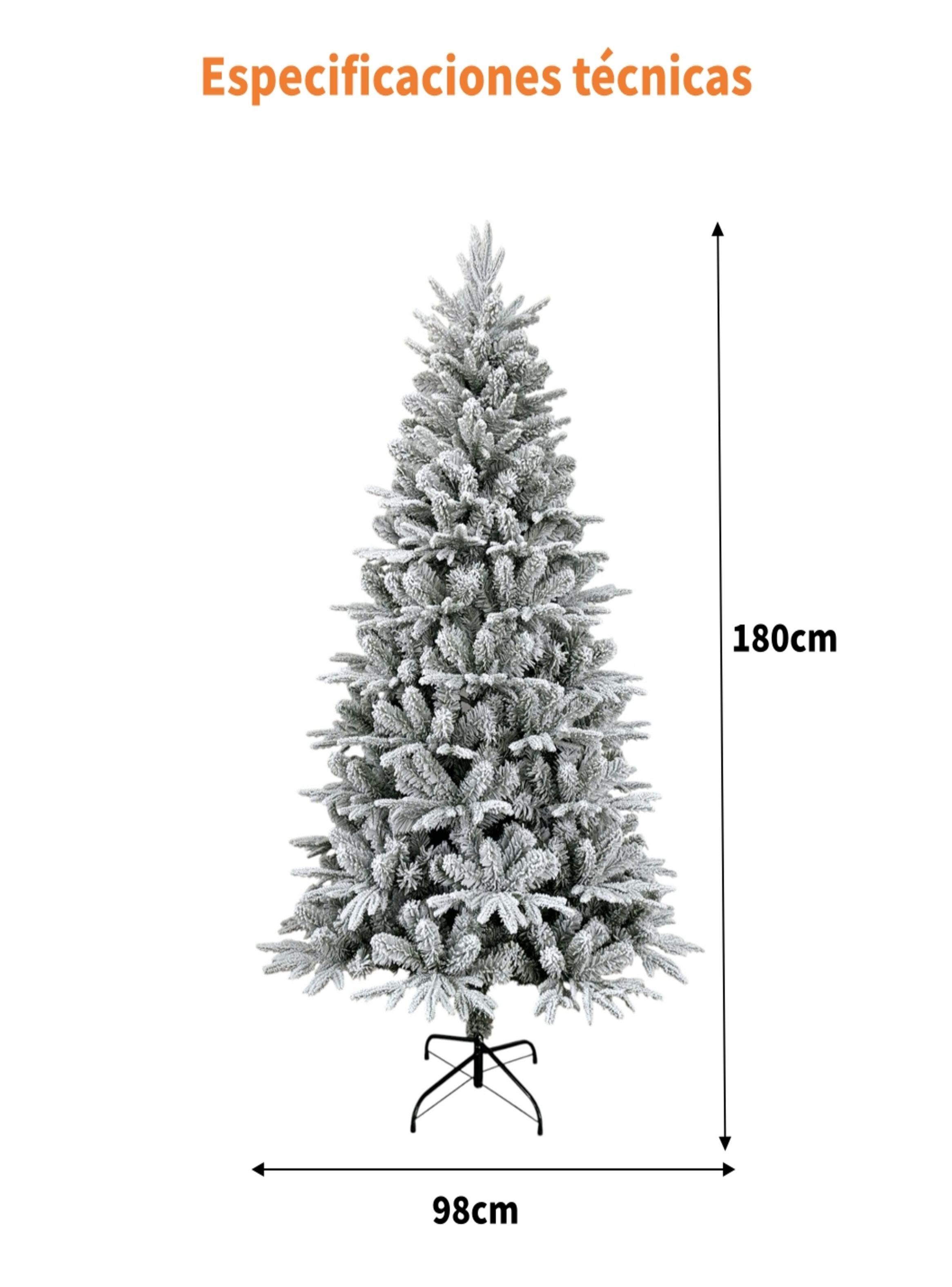 Árbol De Navidad Pino Blanco Con Base Metal 180cm-6