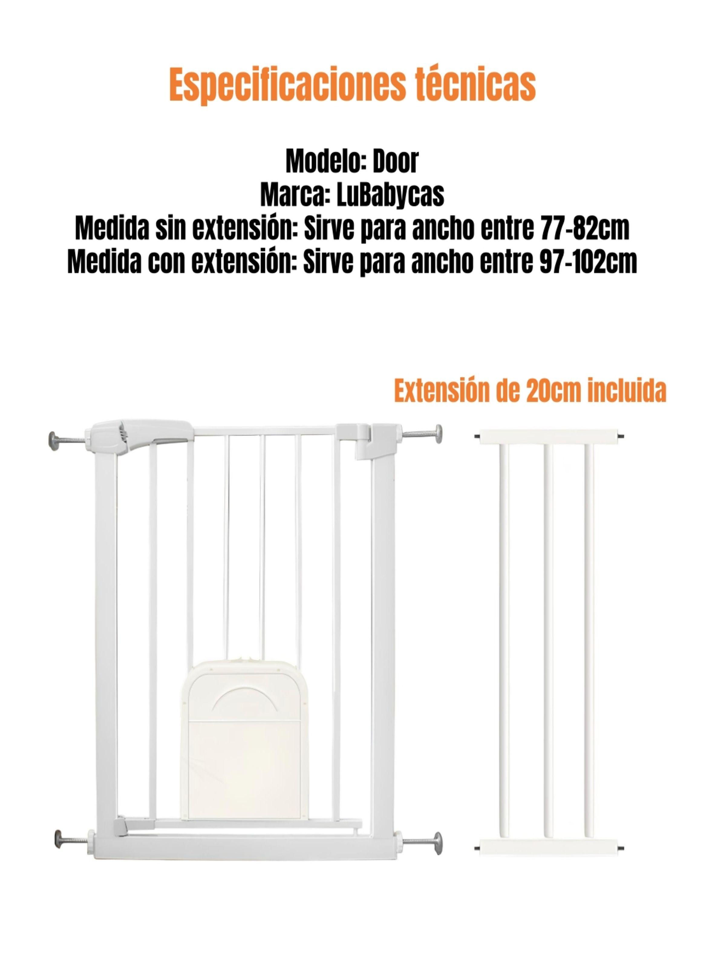 Puerta Seguridad Bebé Puertita Mascota 77-102cm LuBabycas-8