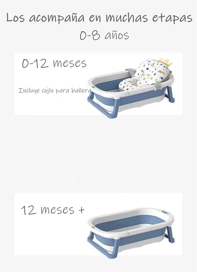 Bañera Plegable Con Termómetro Cojin Y Más Accesorios Rosada-2