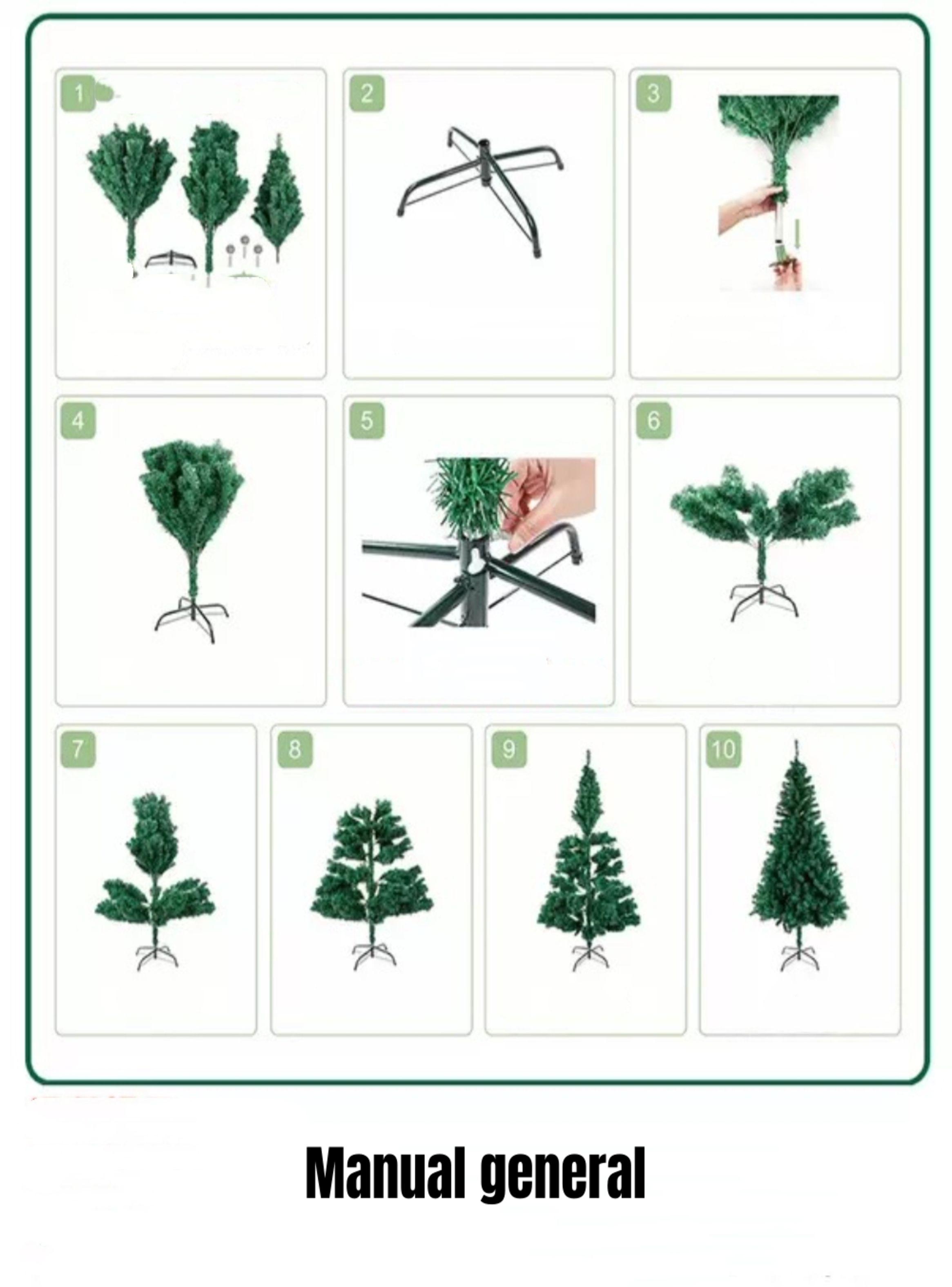 Árbol De Navidad Pino Verde Con Base Metal 180cm LuBabycas-5