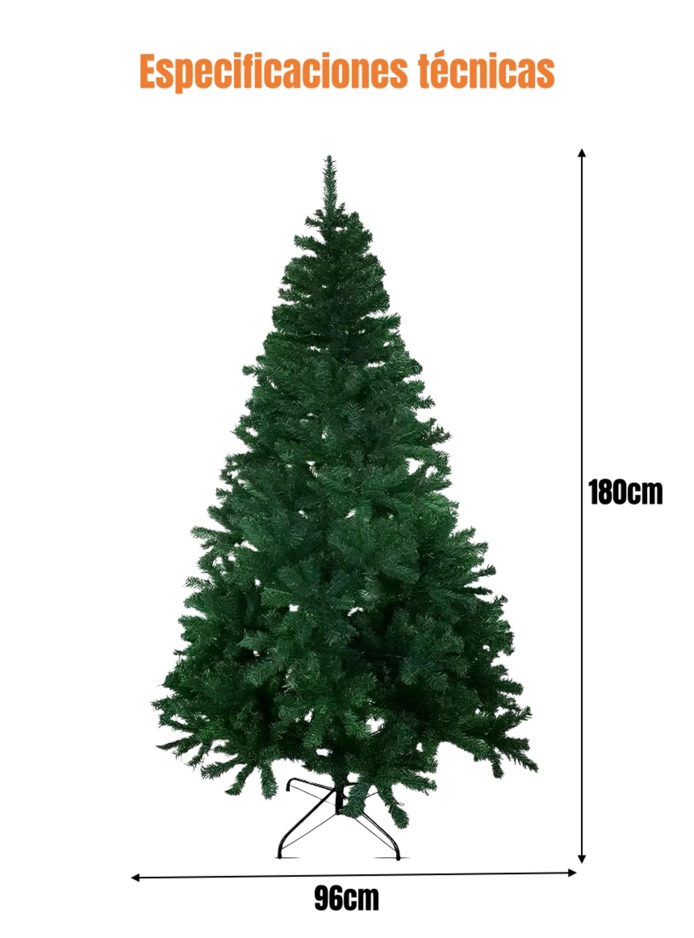 Árbol De Navidad Pino Verde Con Base Metal 180cm LuBabycas-6