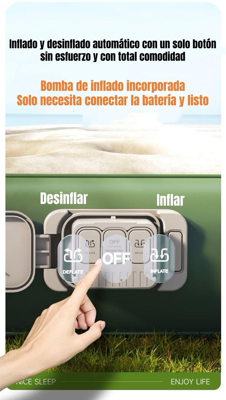 Colchón Cama Inflable Eléctrico Con Cojín Bolso 2 Plazas-3
