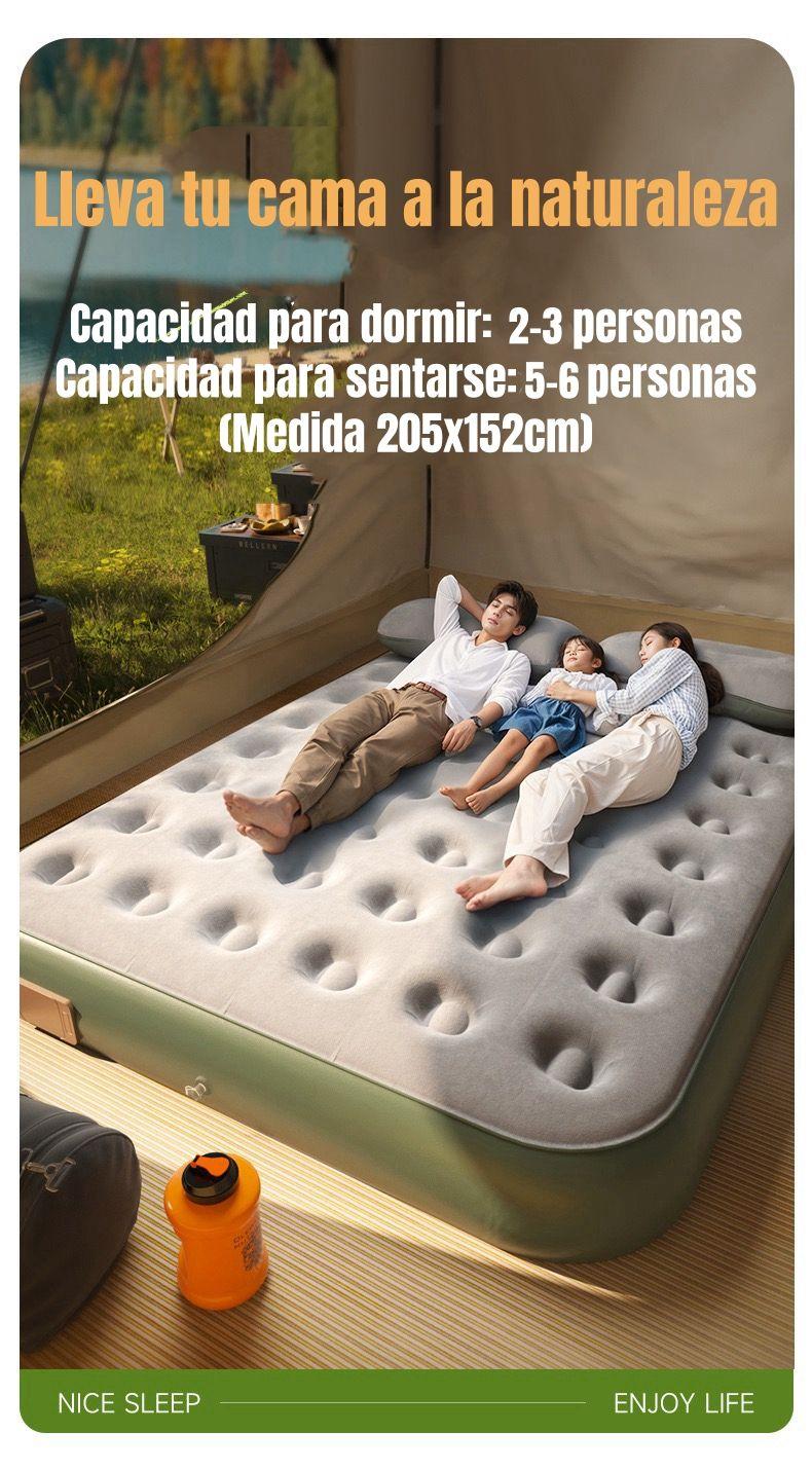 Colchón Cama Inflable Eléctrico Con Cojín Bolso 2 Plazas-4