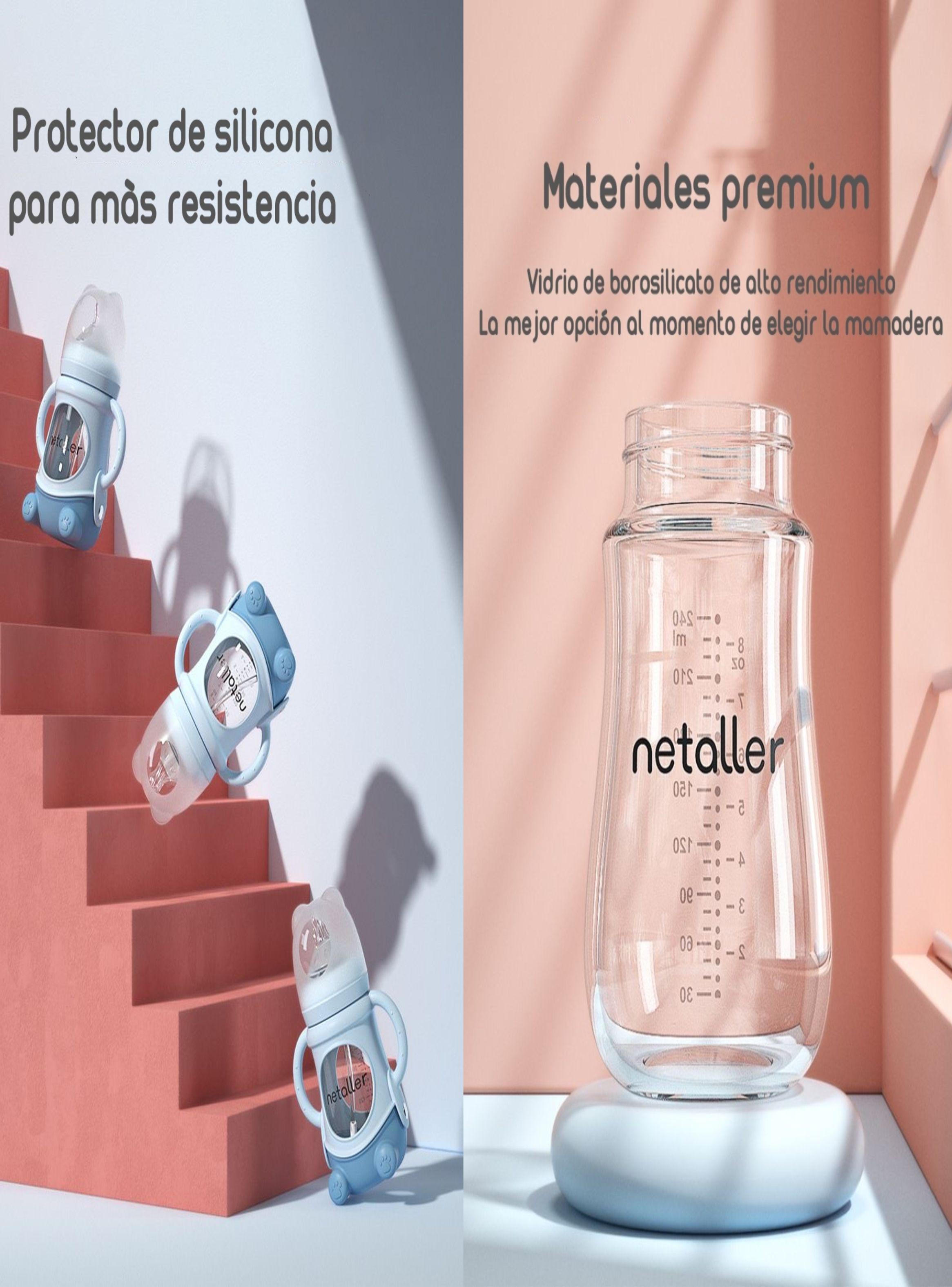 Mamaderas Con Chupetes Y Protector Lubabycas Rosada-3