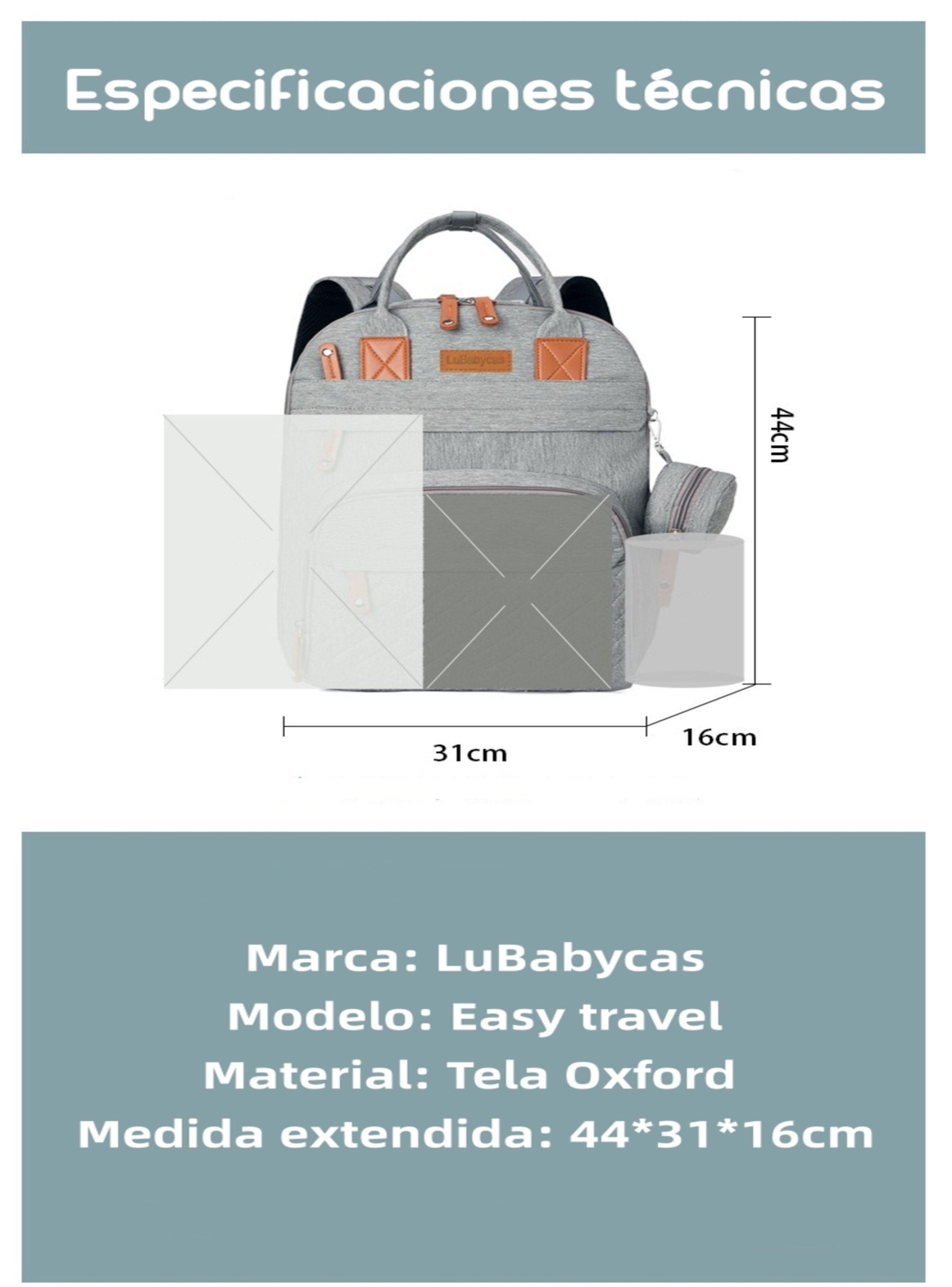 Mochila Maternal Con Monedero Y Colgador Lubabycas Rosada-8