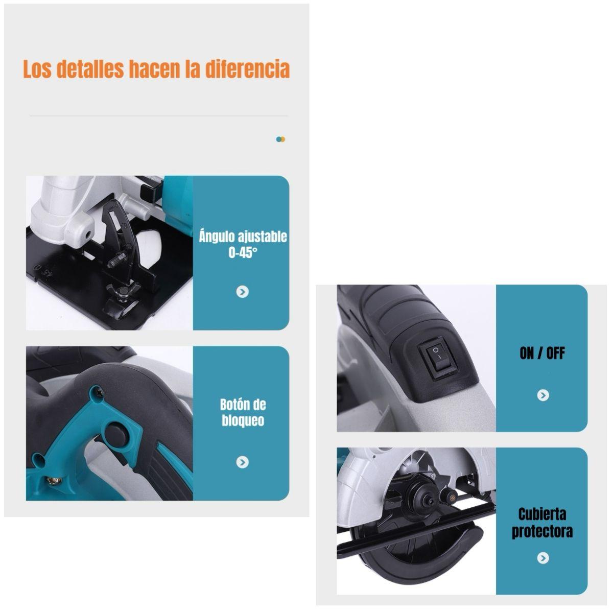 Sierra Circular Eléctrica Con Láser 7-1/4" 1800W G01-6
