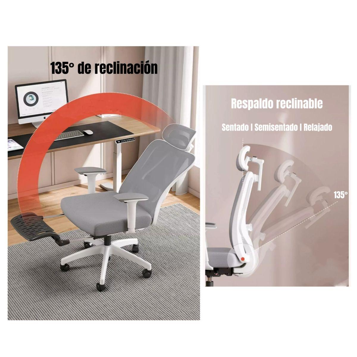 Silla de Escritorio Premium Con Apoya Pies Negra LuBabycas-4