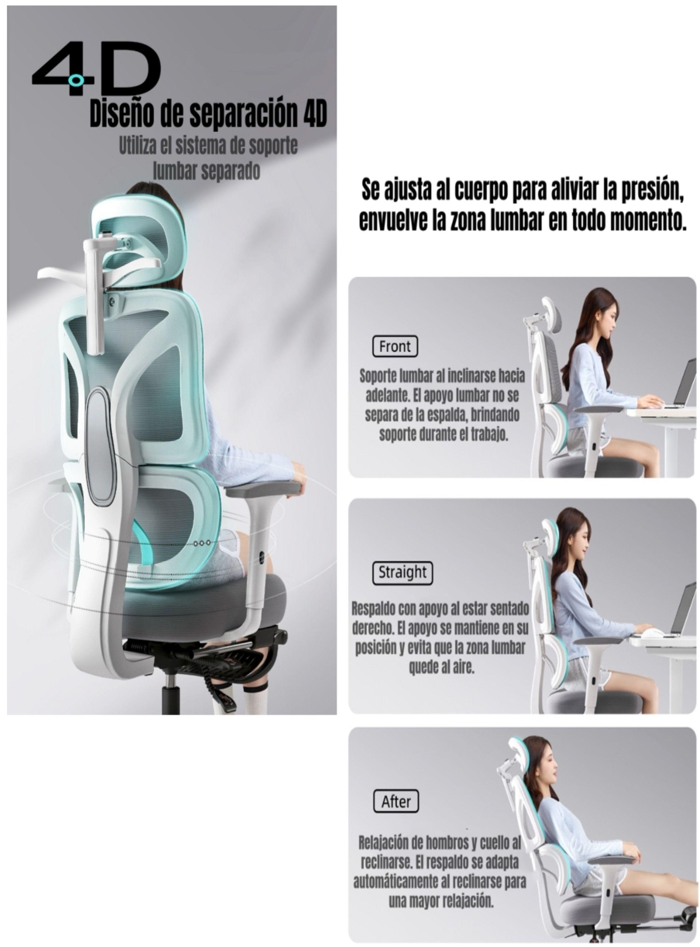 Silla de Escritorio W205 Con Apoya Pies Negra LuBabycas-4