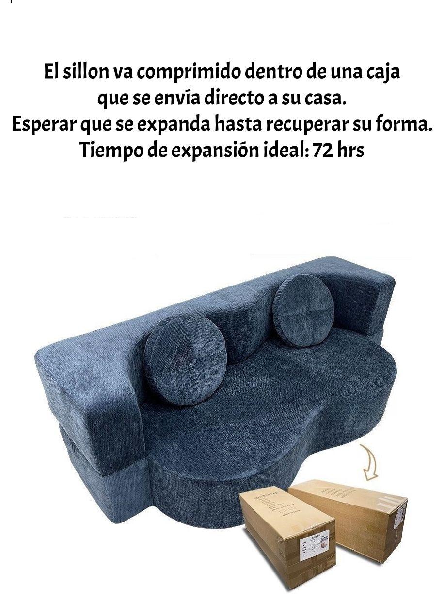 Sillon Sofa Cama Comprimido Combinable 200cm K25 Café-3