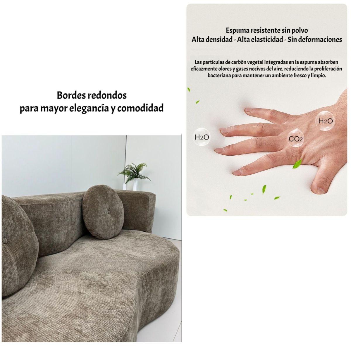 Sillon Sofa Cama Comprimido Combinable 200cm K25 Café-5