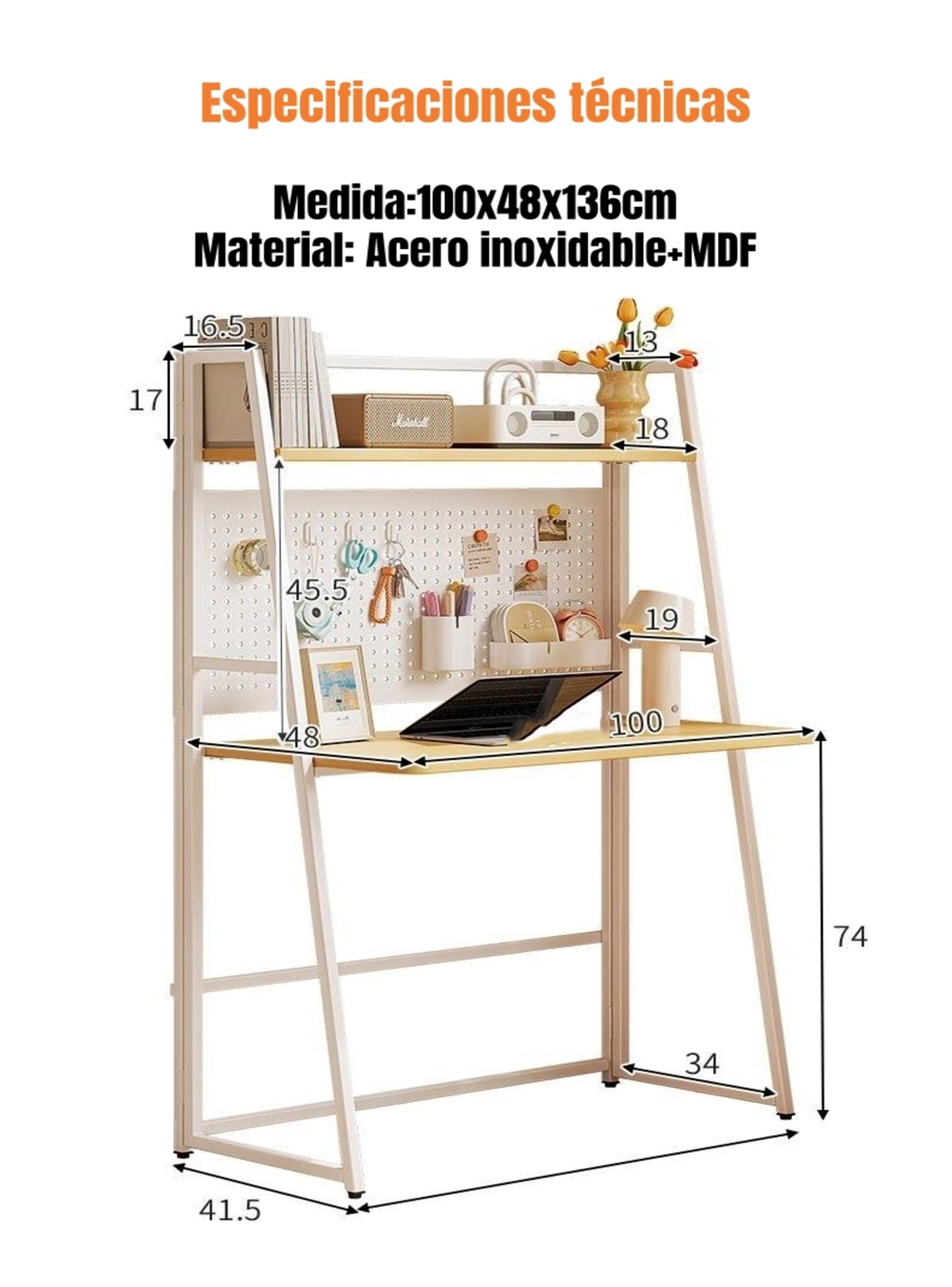 Escritorio Mesa Plegable Multifuncional 100cm Corsa-8
