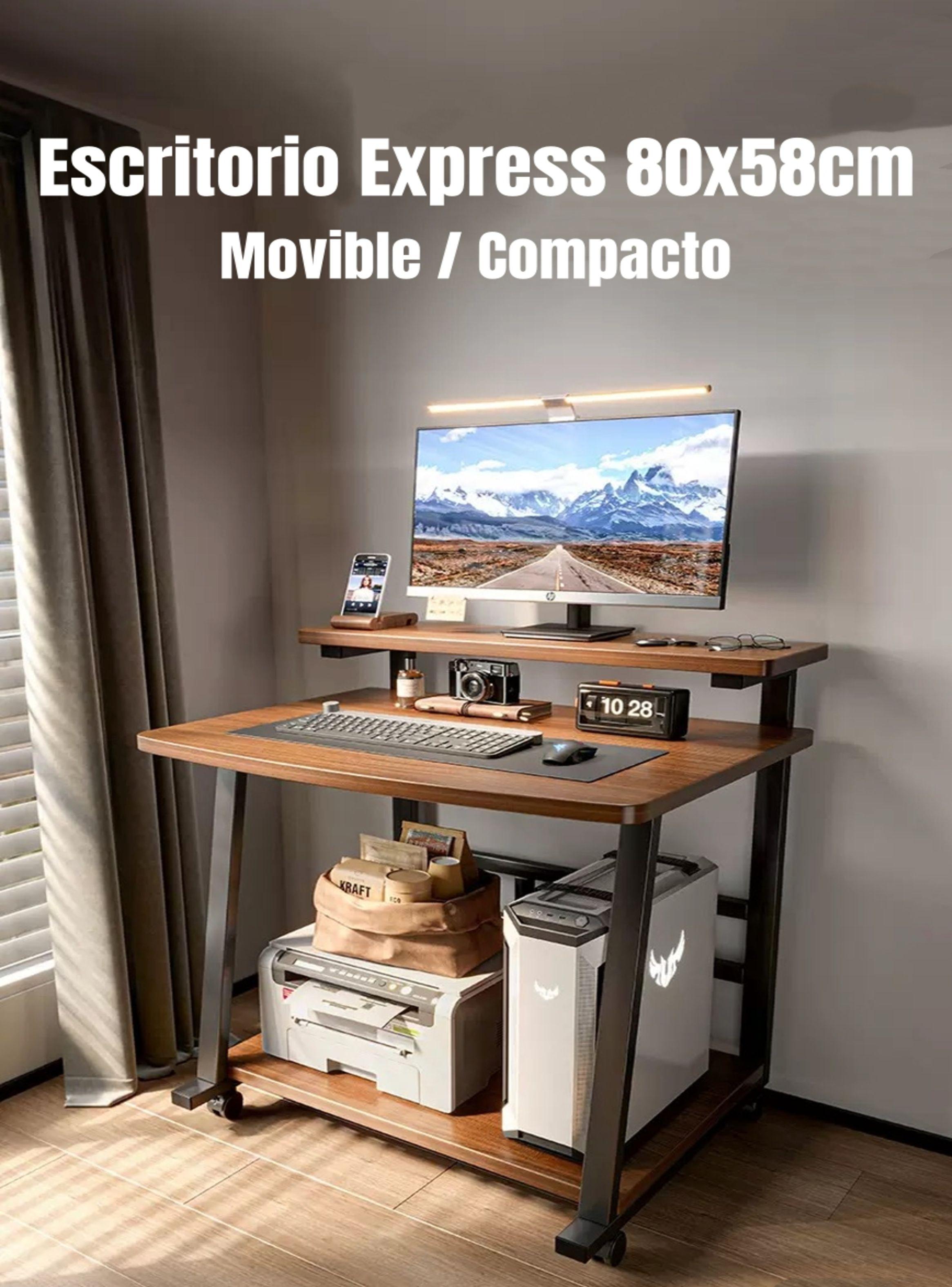 Escritorio Móvil Compacto Con Repisa 80x58x82cm Express-2