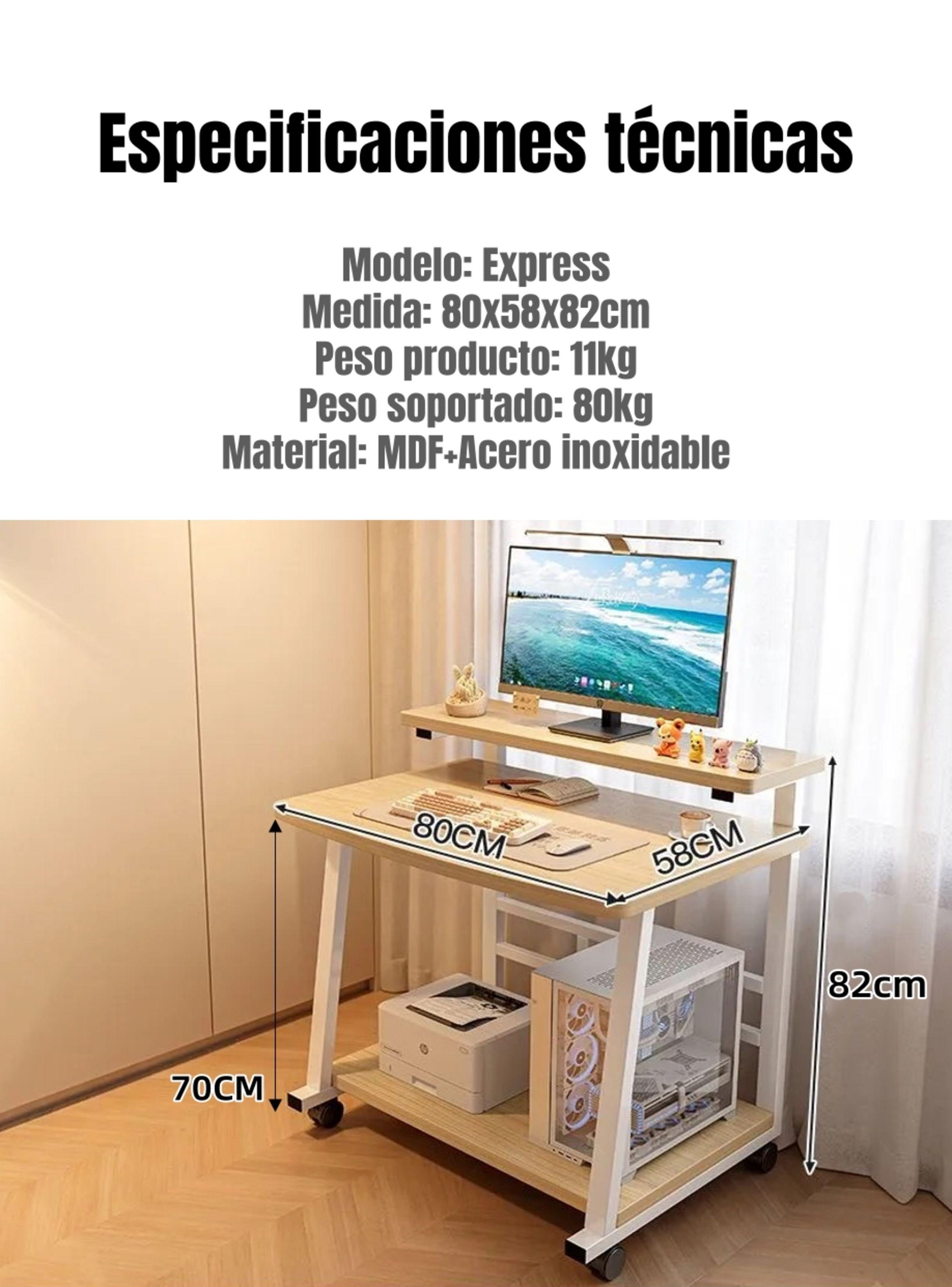 Escritorio Móvil Compacto Con Repisa 80x58x82cm Express-8