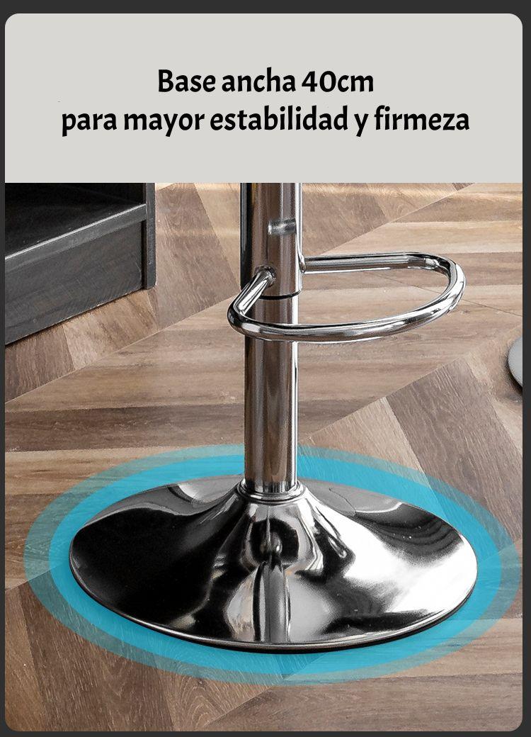 Pack 2 Sillas Piso Bar Negra Altura Regulable Ecocuero YC069-2