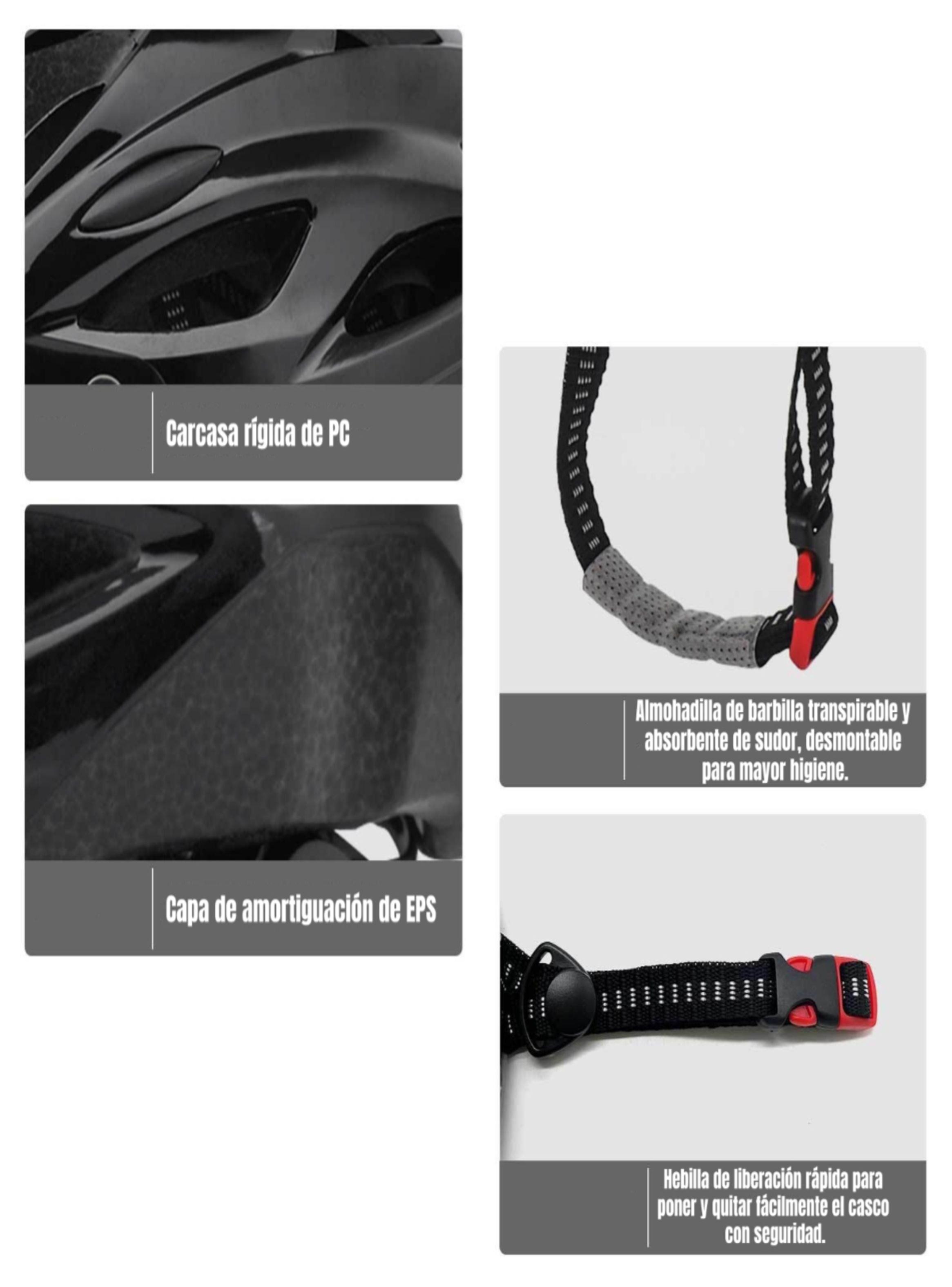 Casco Bicicleta Adulto Con Visera Magnética Negro RS Antule-5