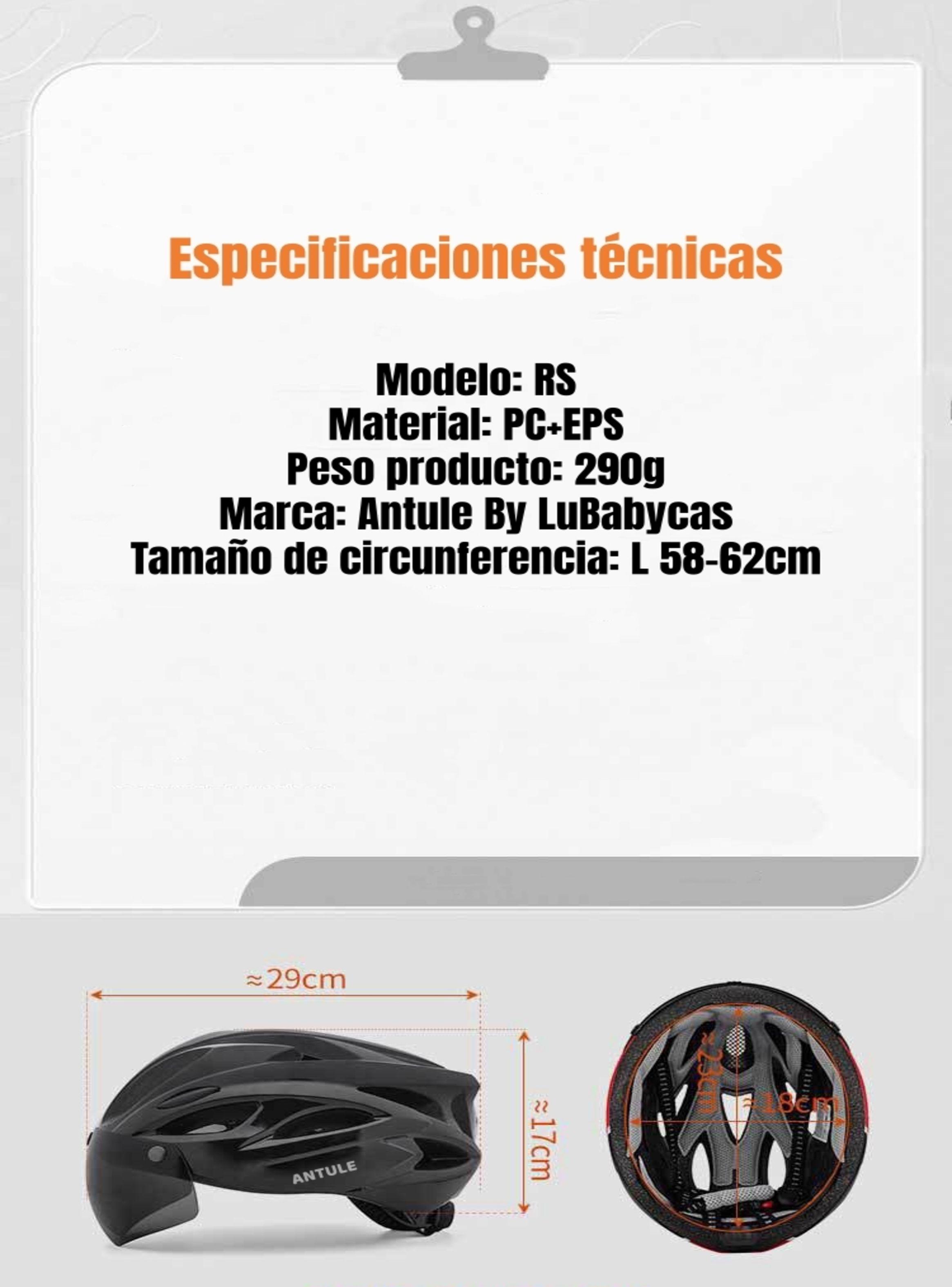 Casco Bicicleta Adulto Con Visera Magnética Negro RS Antule-8