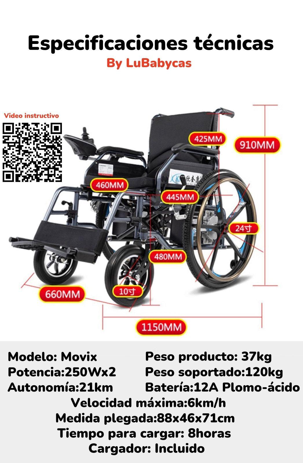 Silla De Ruedas Eléctrica Plegable Movix By LuBabycas-7
