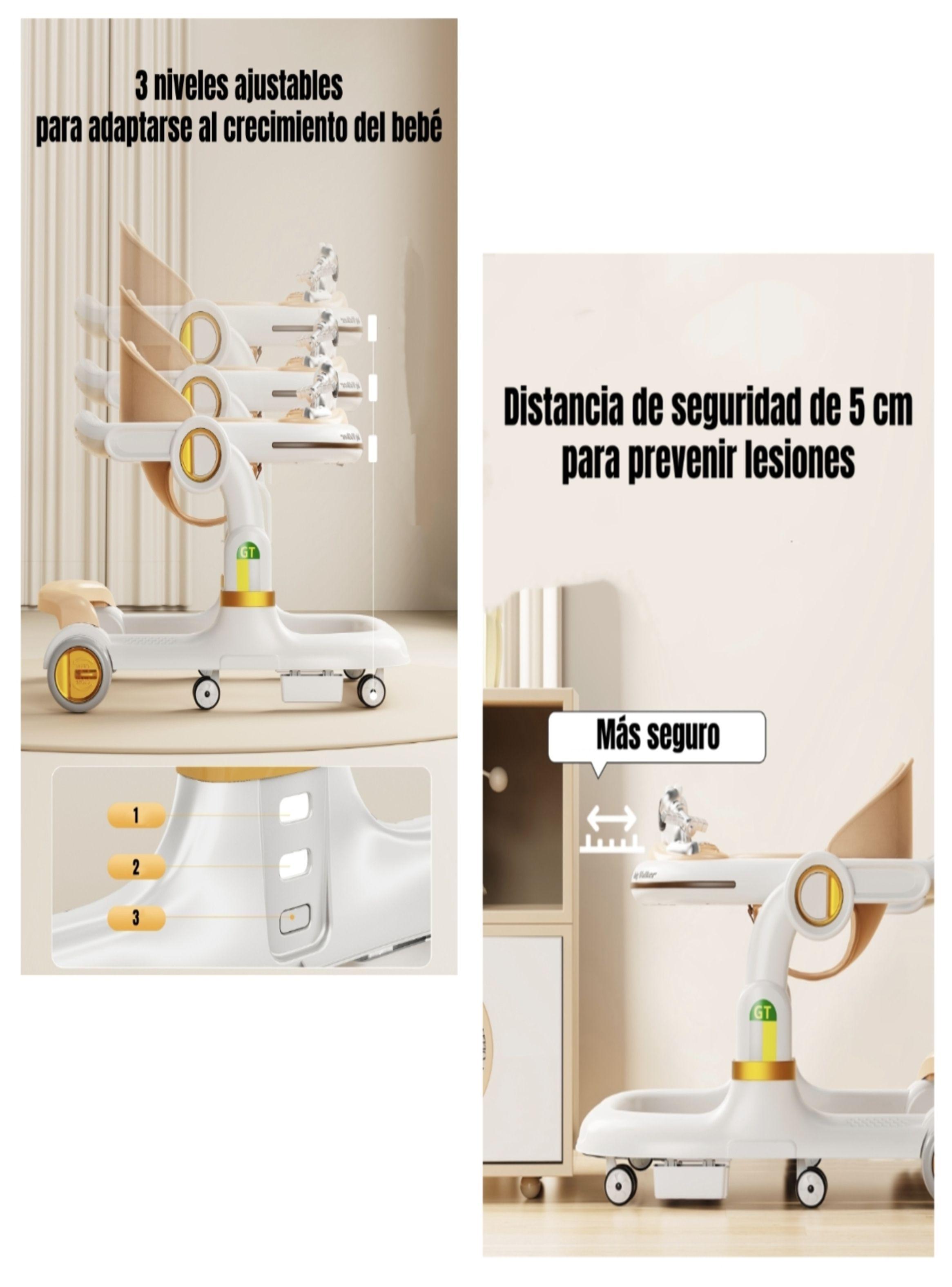 Andador Caminador Con Manilla Y Luces Mine Negro LuBabycas-4