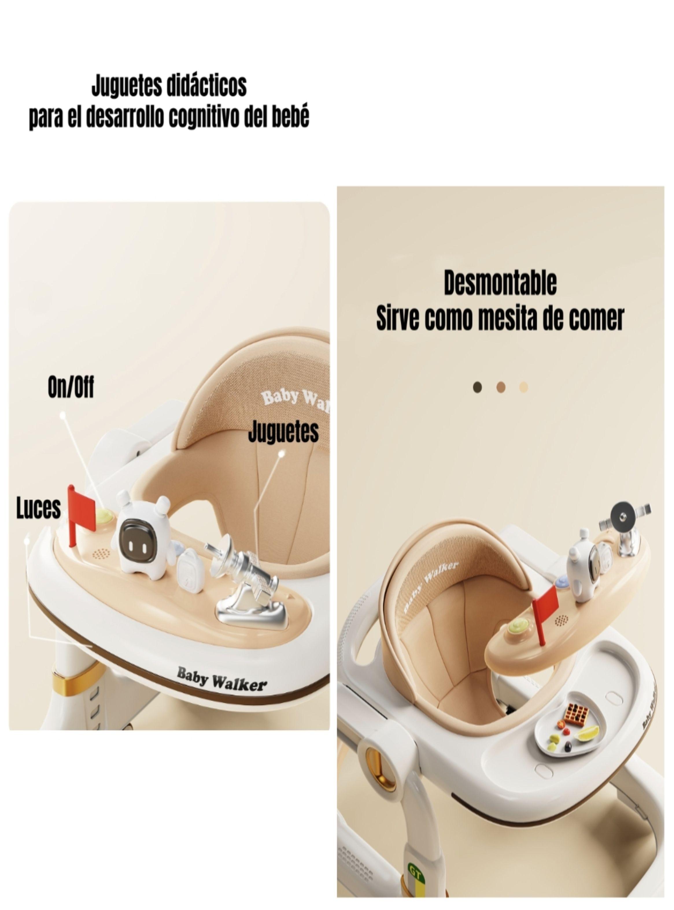 Andador Caminador Con Manilla Y Luces Mine Negro LuBabycas-5