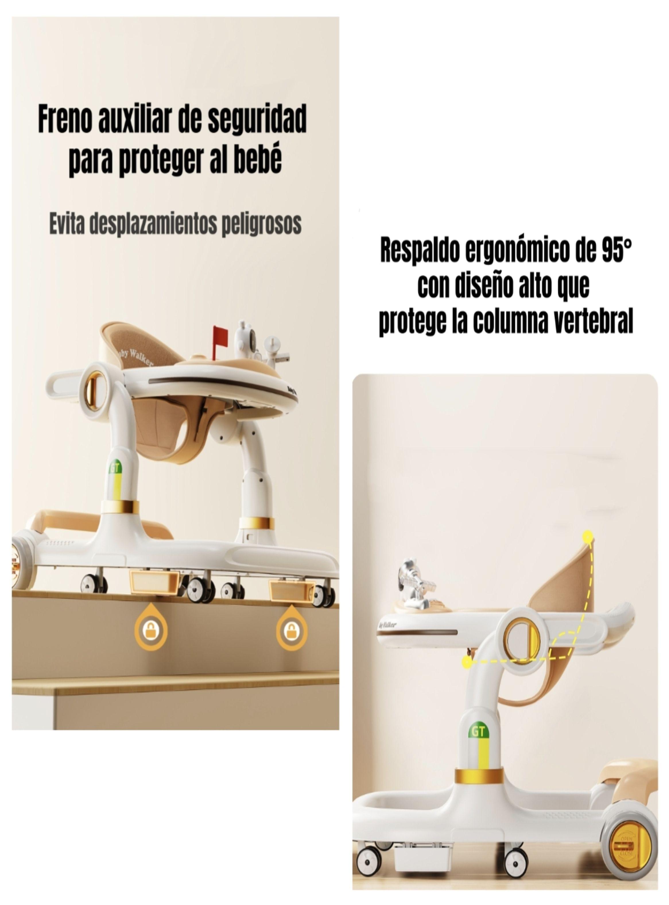 Andador Caminador Con Manilla Y Luces Mine Negro LuBabycas-6