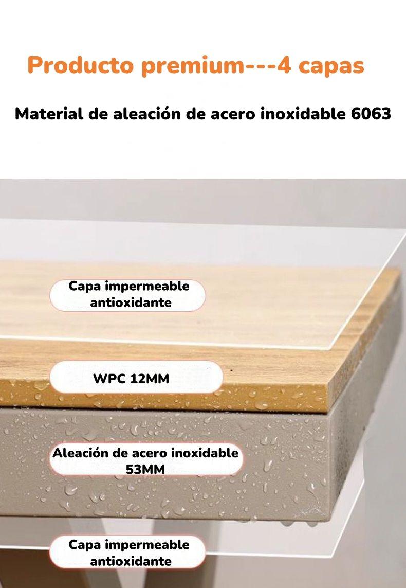 Juego De Comedor Exteriores 150CM Y 4 Sillas Impermeables-4