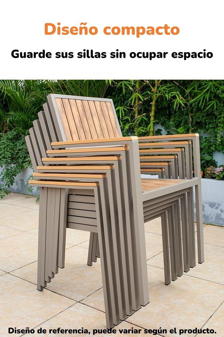 Juego De Comedor Exteriores 150CM Y 4 Sillas Impermeables-5
