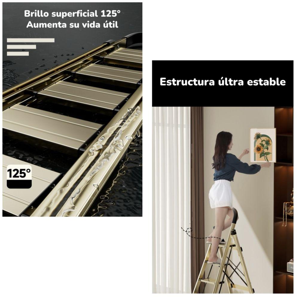 Escalera De Aluminio Dorada 5 Escalones By LuBabycas-4