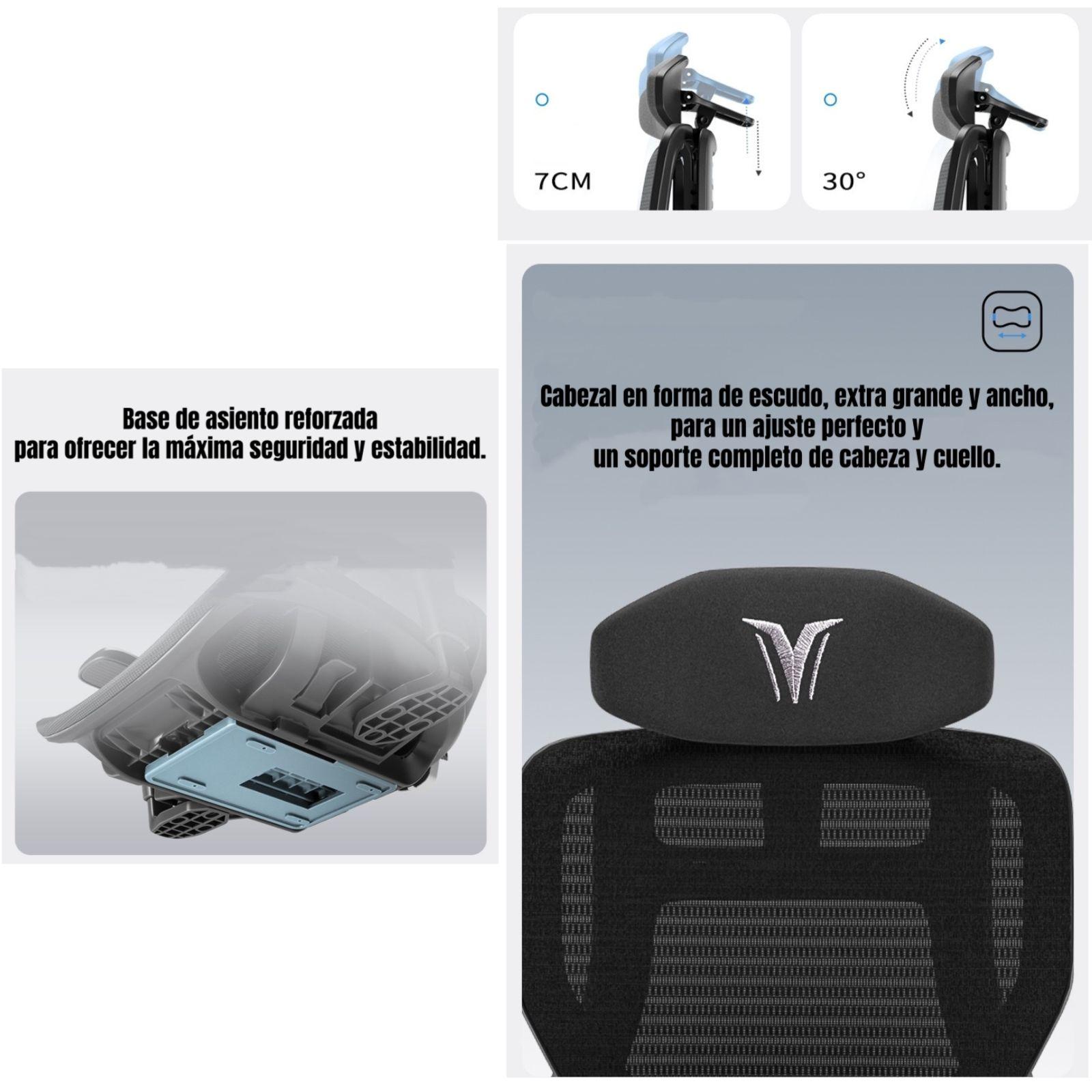 Silla De Escritorio Reclinable Con Reposapies E16 Negra-5