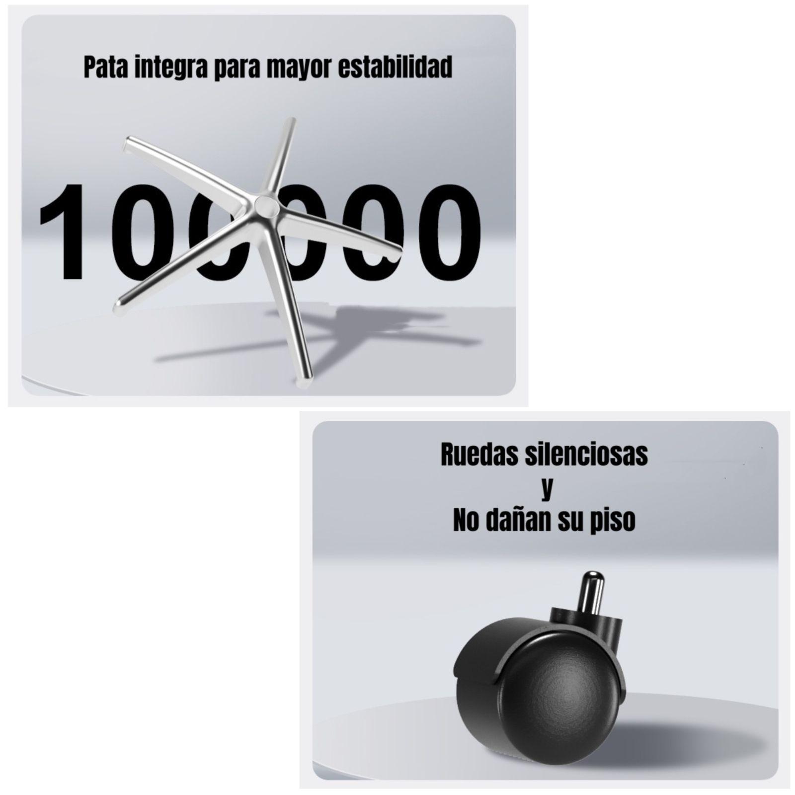Silla De Escritorio Reclinable Con Reposapies E16 Negra-6
