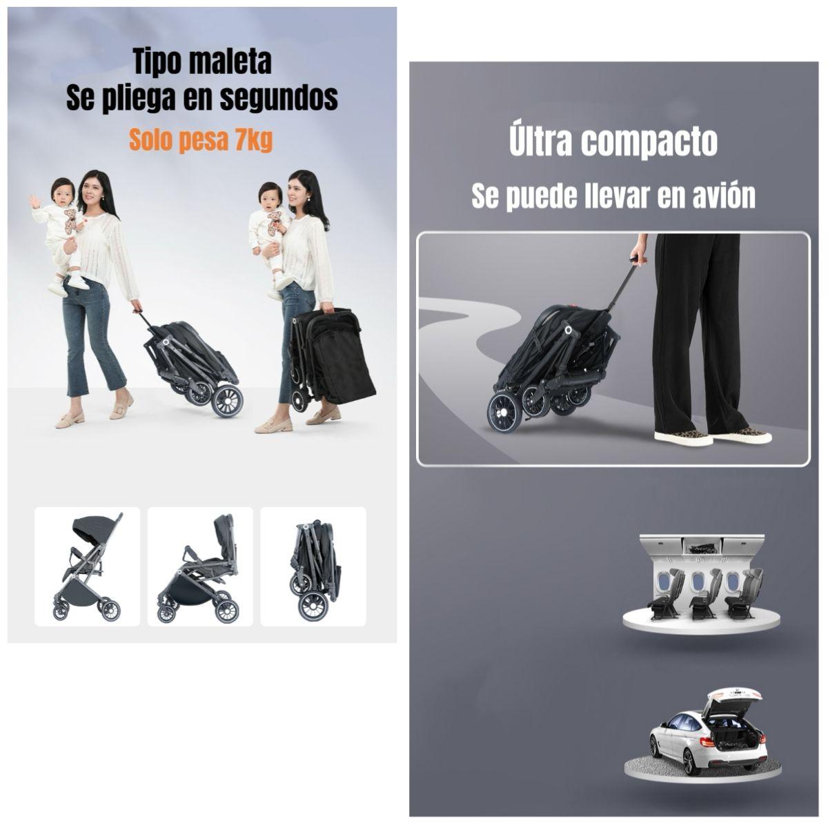 Coche De Paseo Maleta Compacto 0-3 Años Tour Rosa LuBabycas-5