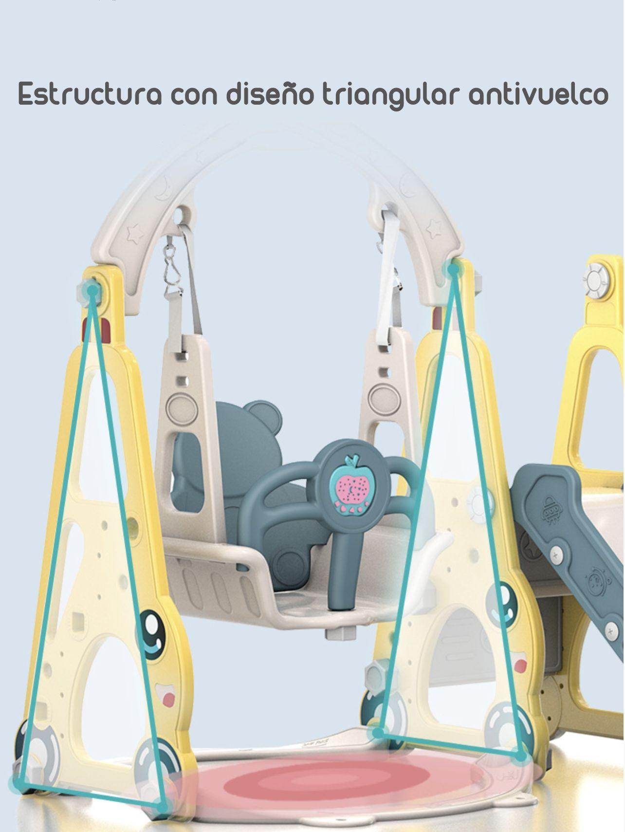 Resbalín Columpio 3 En 1 Lubabycas Gris-6