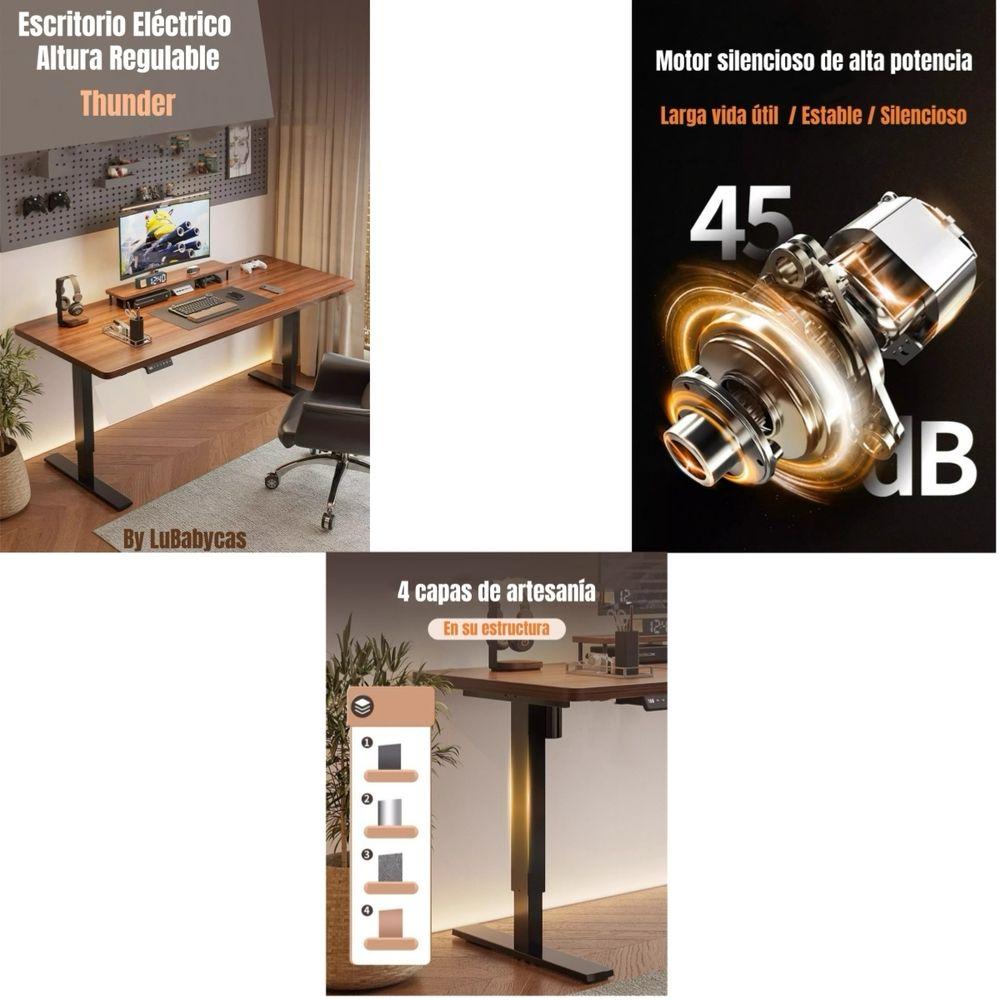 Escritorio Eléctrico Regulable Accesorios 120CM LuBabycas-3