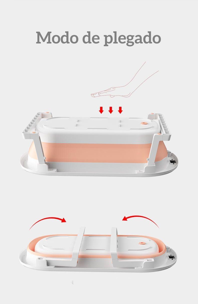 Bañera Plegable Con Cojín Y Más Accesorios Rosada Lubabycas-3