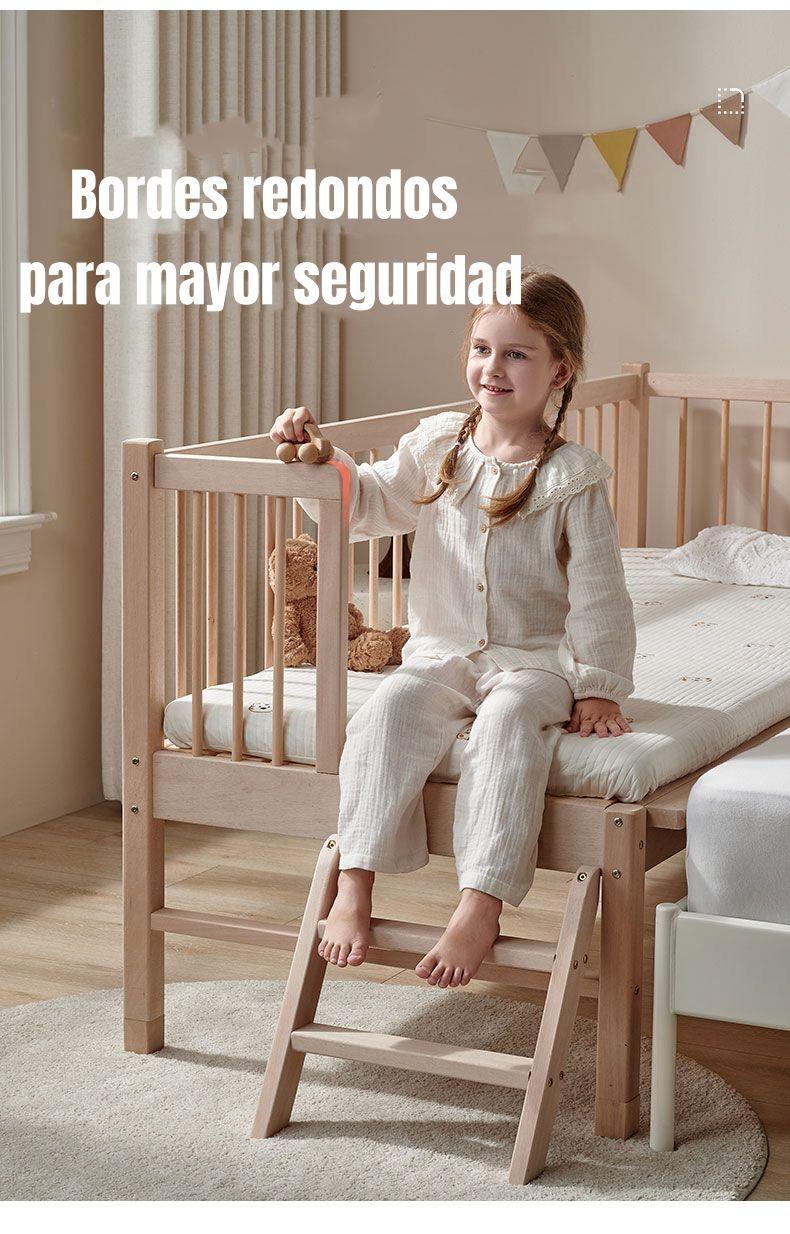 Cama Cuna Colecho Madera 150*70*86cm Con Colchón LuBabycas-5