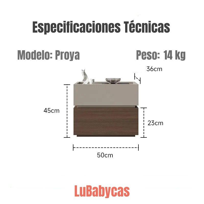 Velador 2 Cajones Flexibles Listo Para Usar Café LuBabycas-7