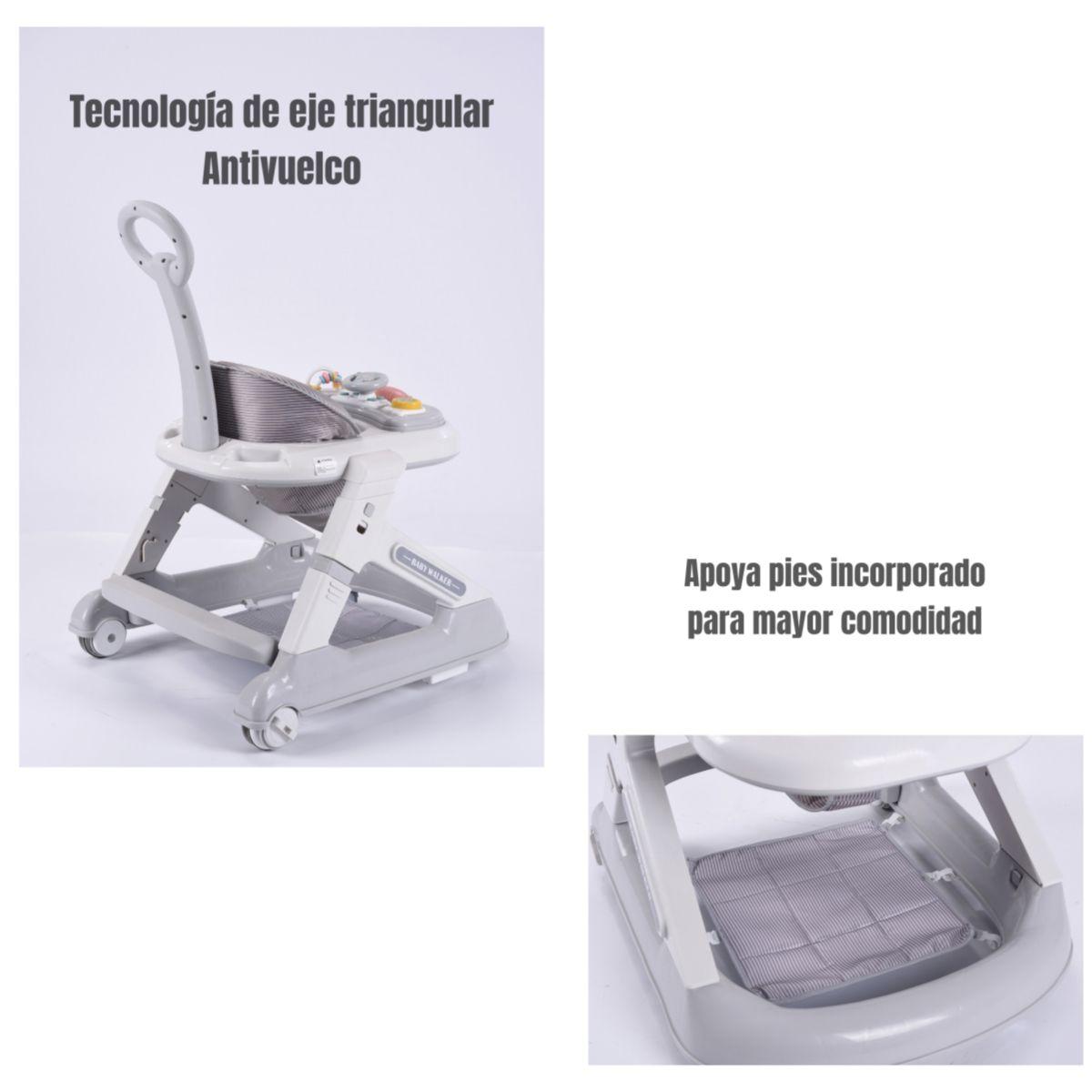 Andador Caminador 5 En 1 Con Apoya Pies LuBabycas Rosado-5
