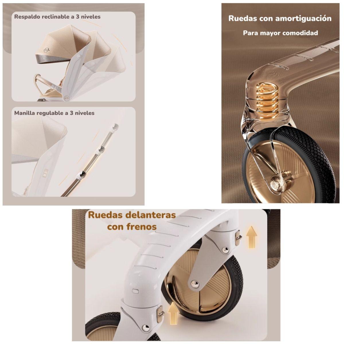 Coche De Paseo 360° Magic Box F5 Blanco LuBabycas-4