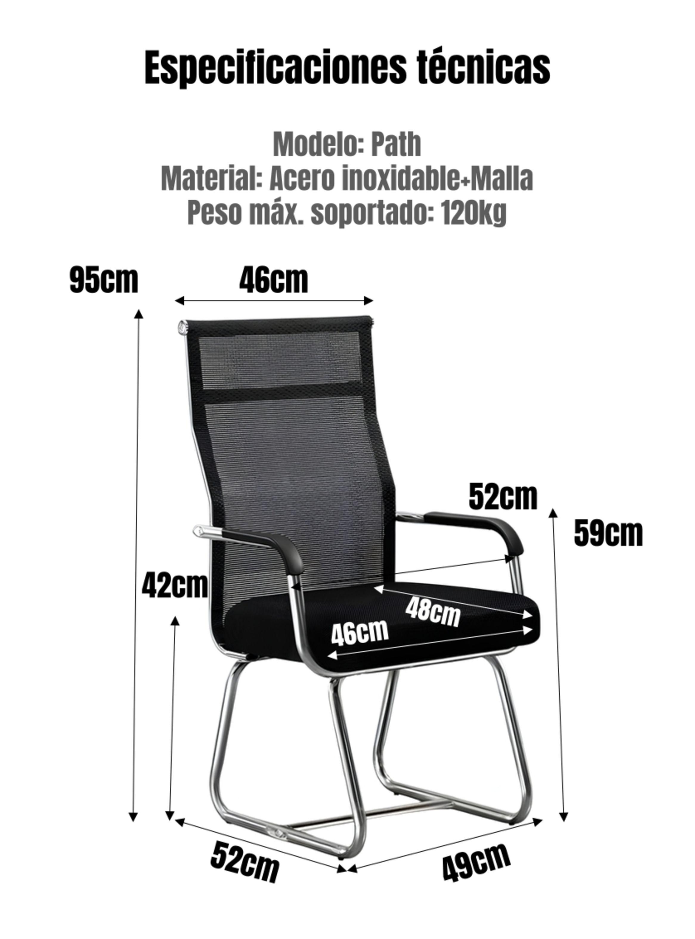 Silla De Escritorio Respaldo Alto Path Negra-8