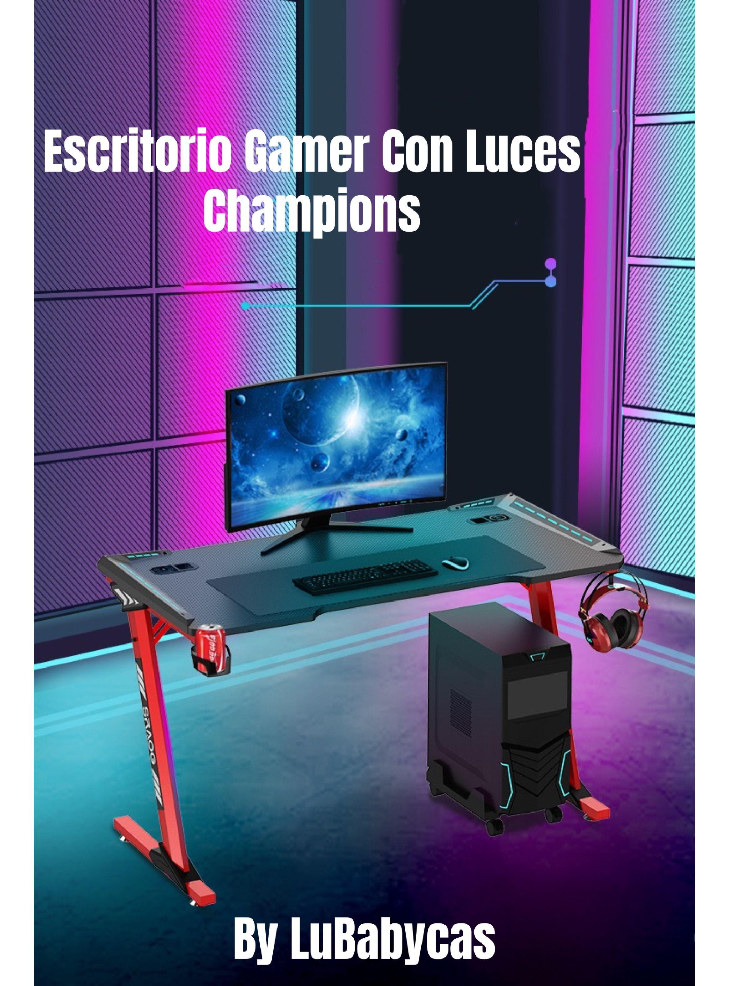 Escritorio Gamer Con Luces 140x60x73cm Negro LuBabycas-6
