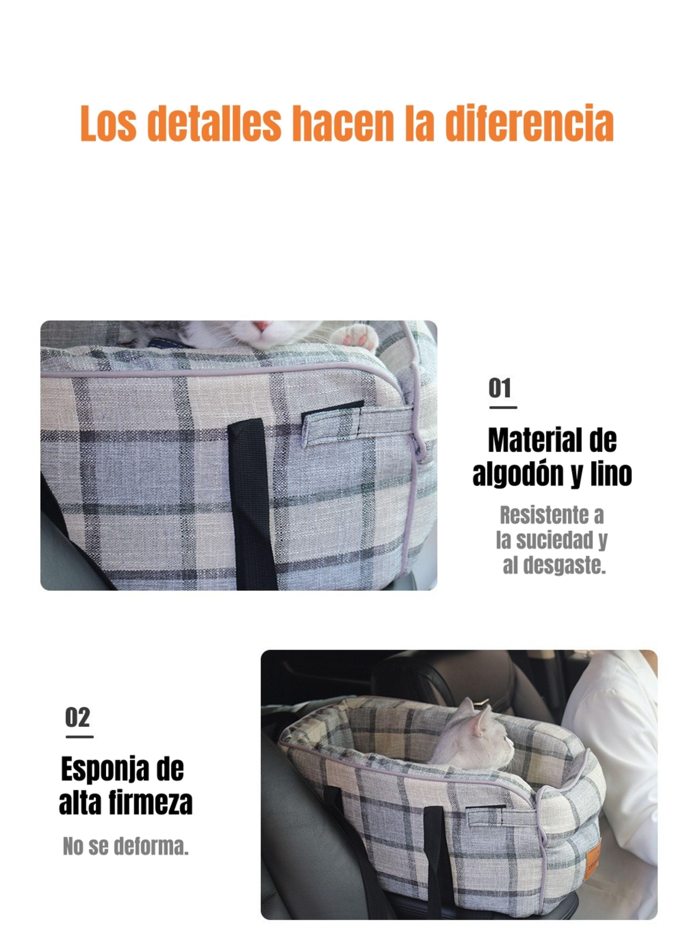 Bolso De Asiento Mascotas Portatil Transportador 2 En 1 Azul-6