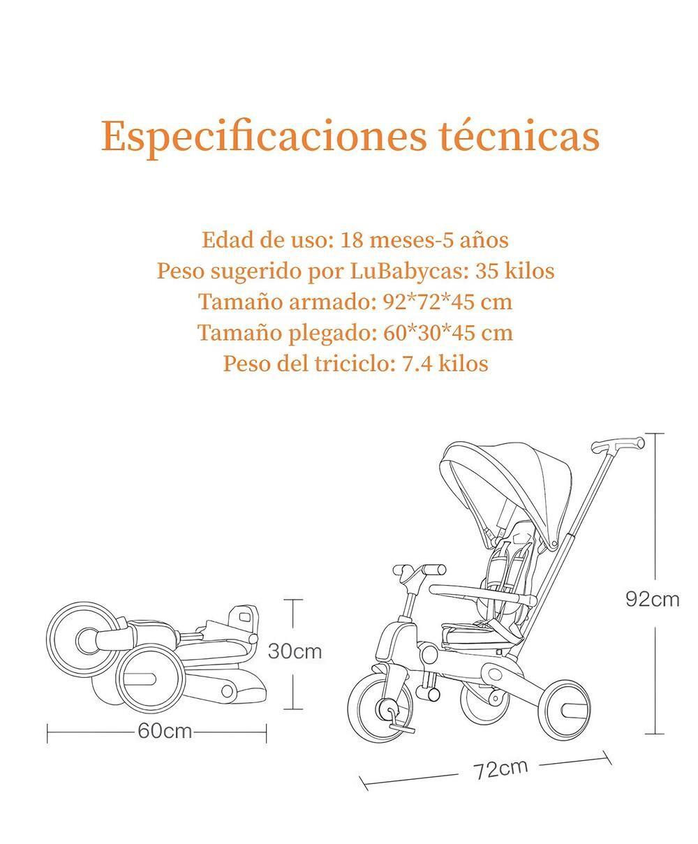 Triciclo De Paseo 360° Y Balance 6 En 1 Plegable Negro-6