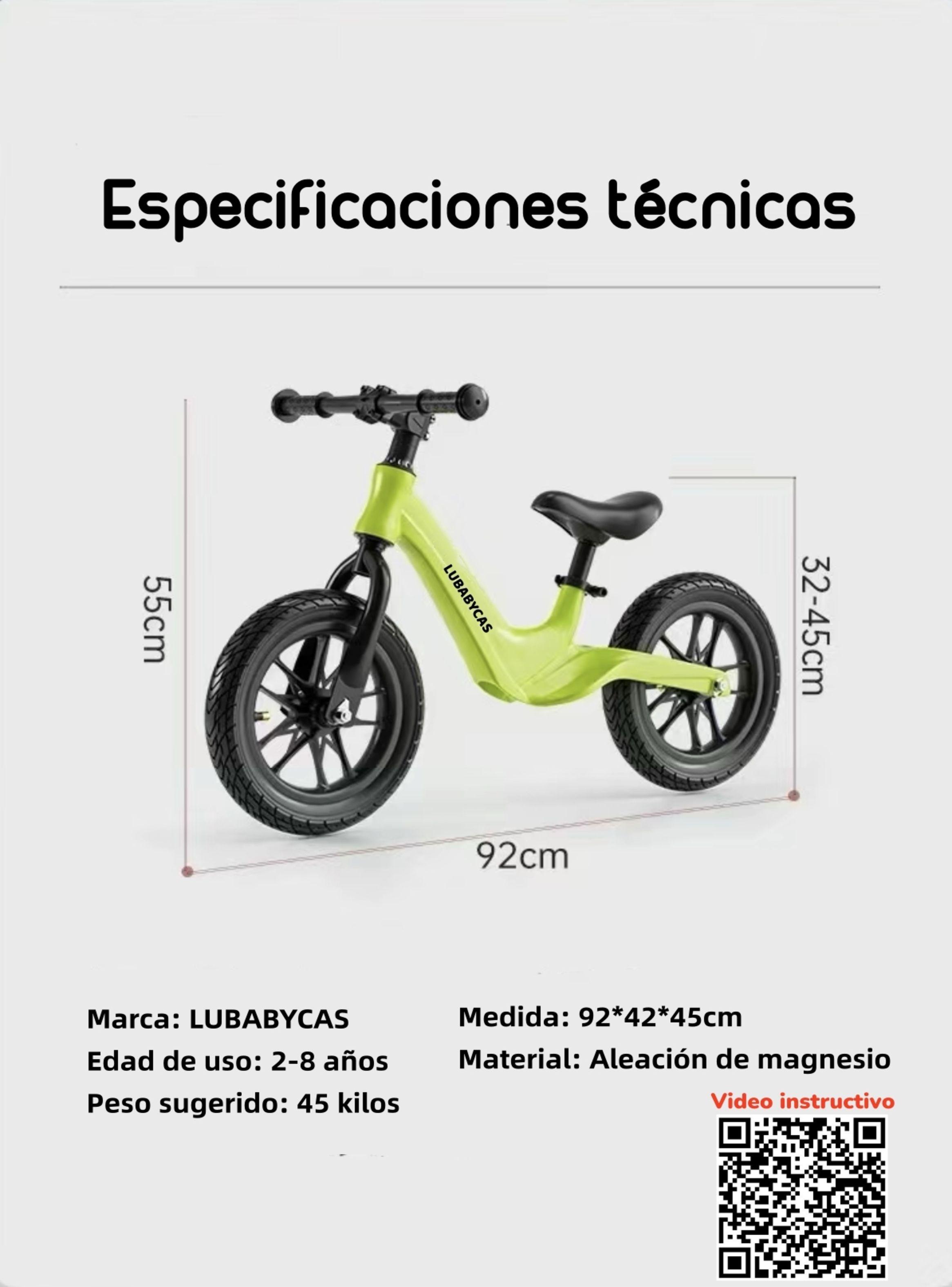 Bicicleta De Equilibrio Aprendizaje 2-8años Lubabycas Blanca-8