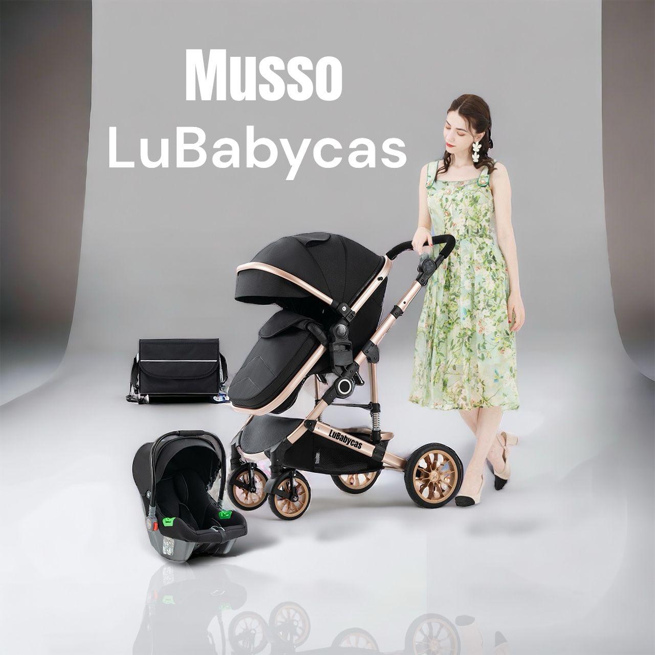 Coche Travel System Con Accesorios Musso Negro LuBabycas-2