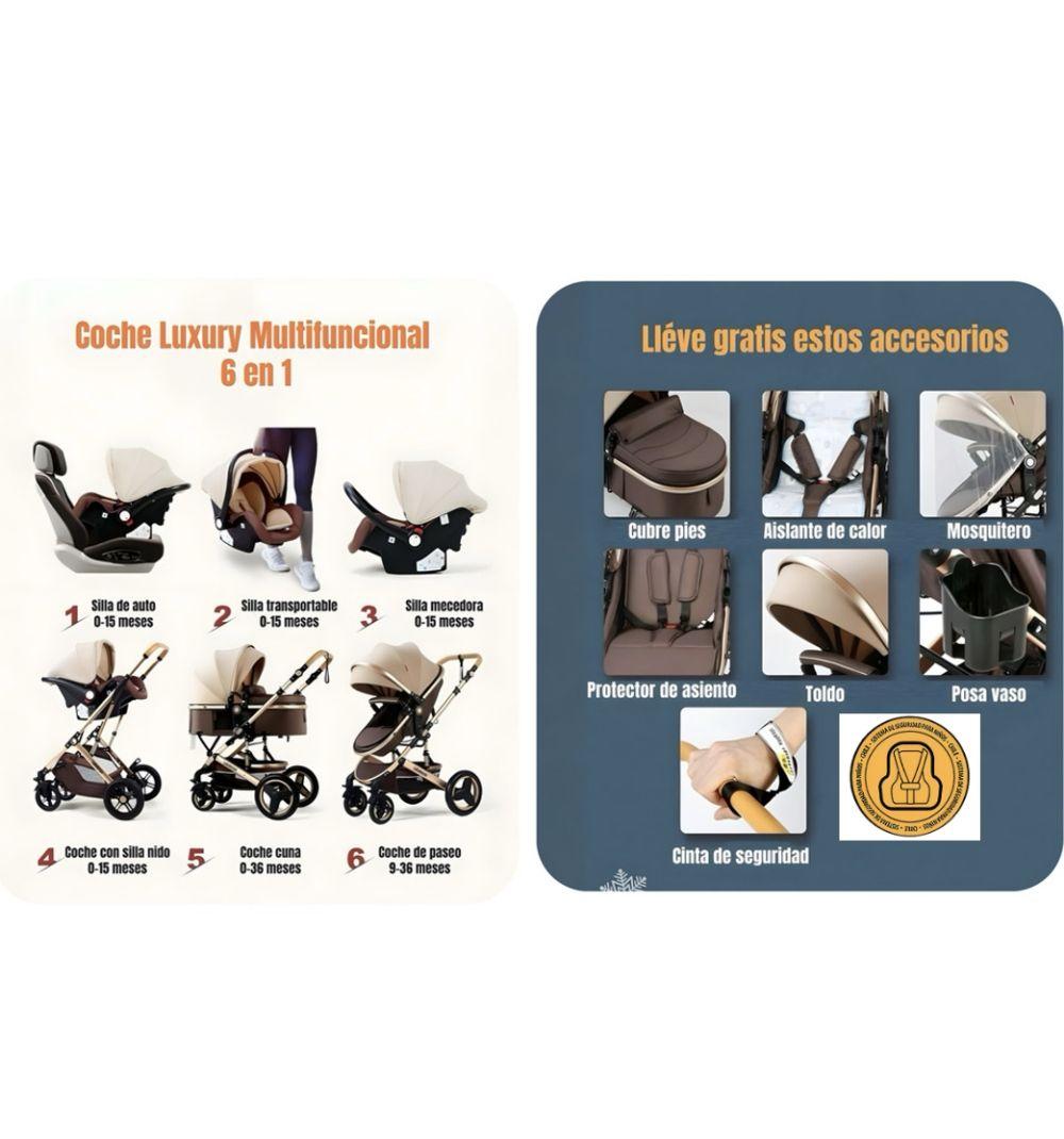 Coche Travel System Con Accesorios Rosado LuBabycas-2