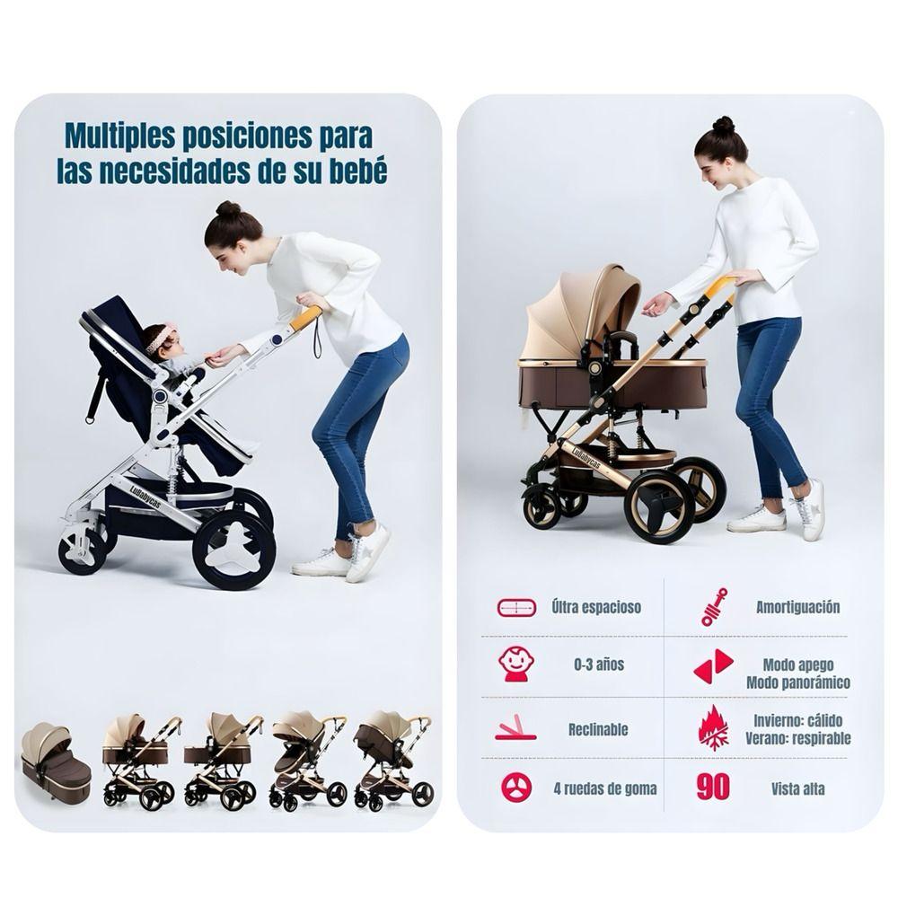 Coche Travel System Con Accesorios Rosado LuBabycas-4