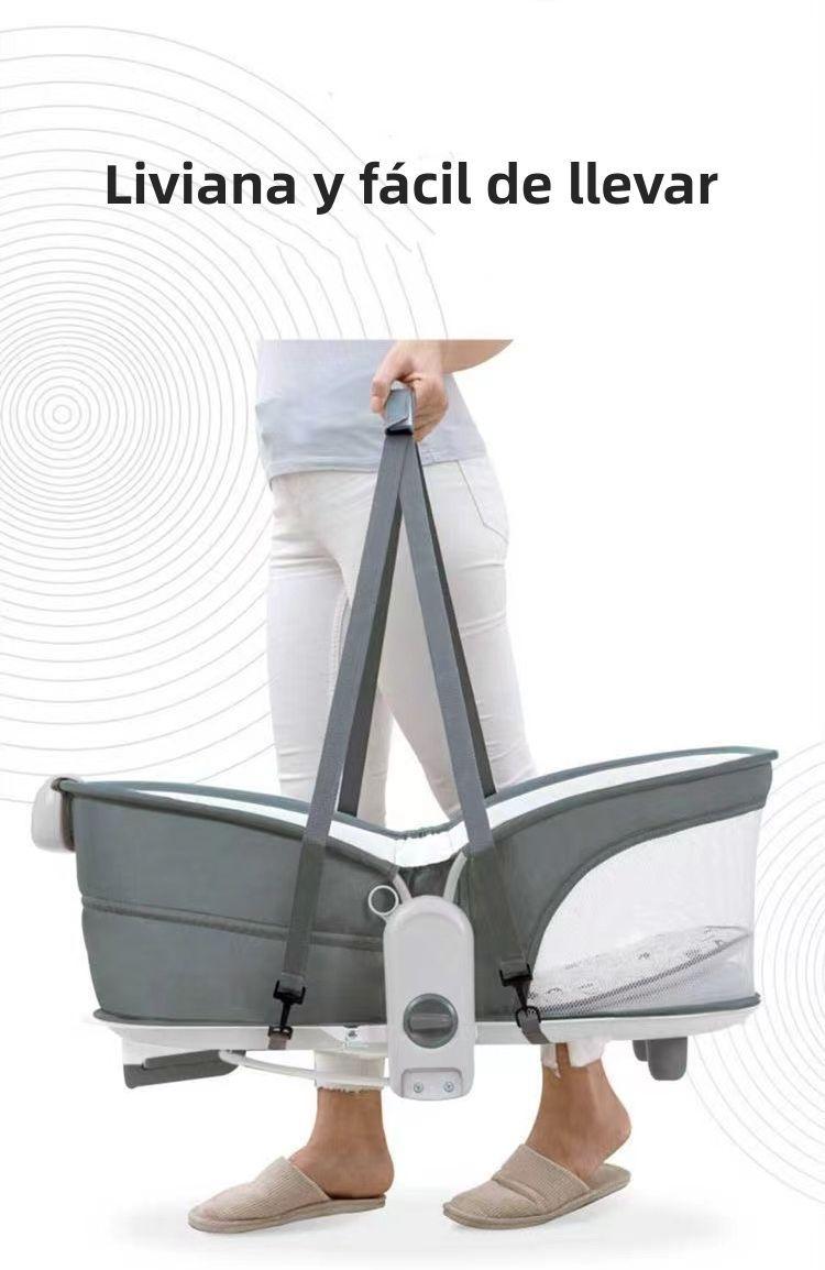 Cuna Moisés Y Columpio Con Vibración 2 En 1 Lubabycas Morada-4