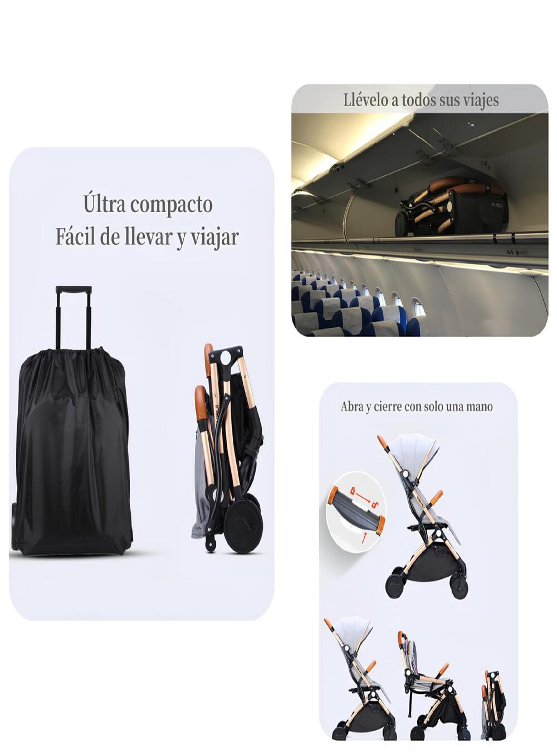 Coche De Paseo Aluminio Con Accesorios LuBabycas Negro-3