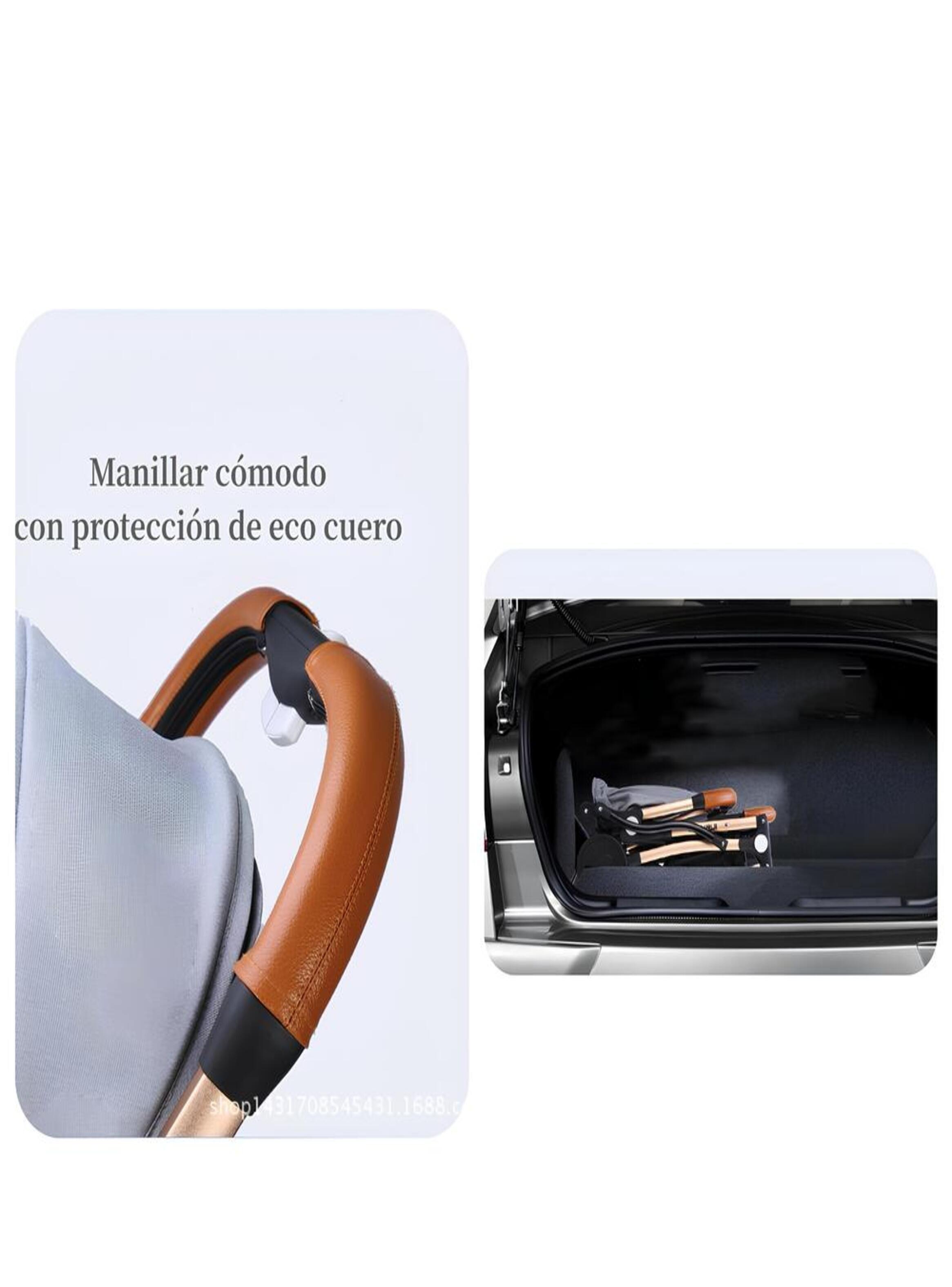 Coche De Paseo Aluminio Con Accesorios LuBabycas Negro-4