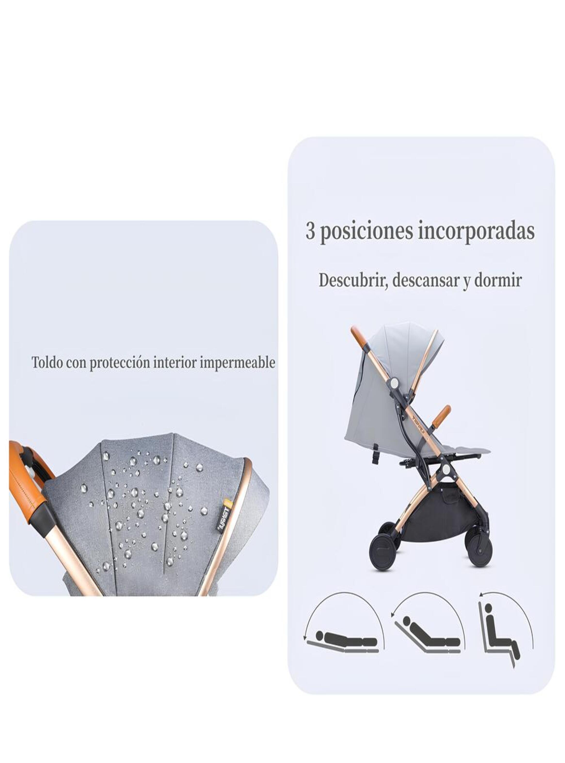 Coche De Paseo Aluminio Con Accesorios LuBabycas Negro-5