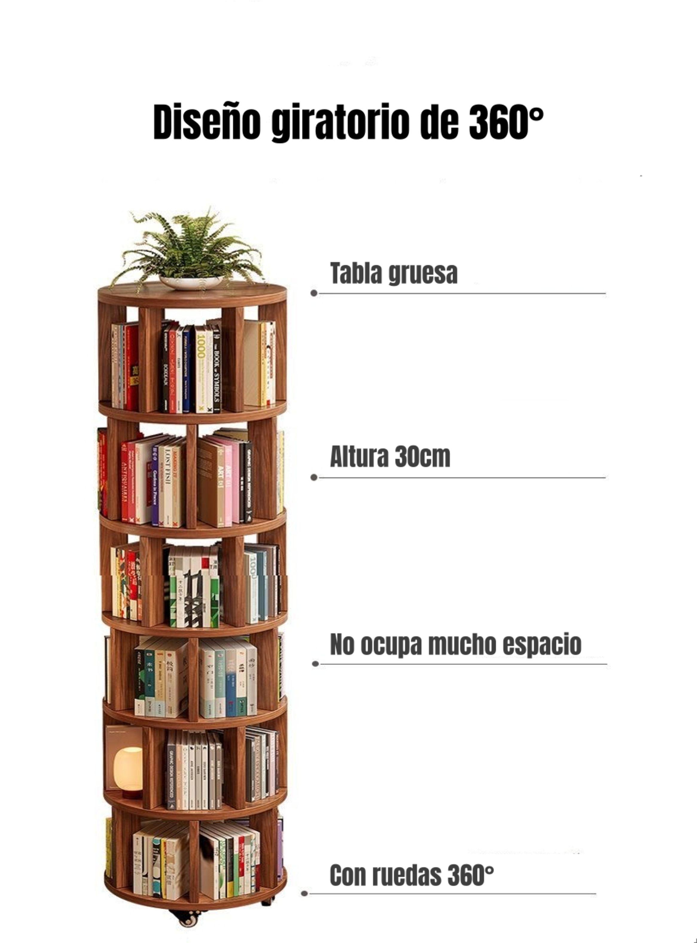 Biblioteca Giratoria 360 Librero Organizador Ruedas 165cm-2